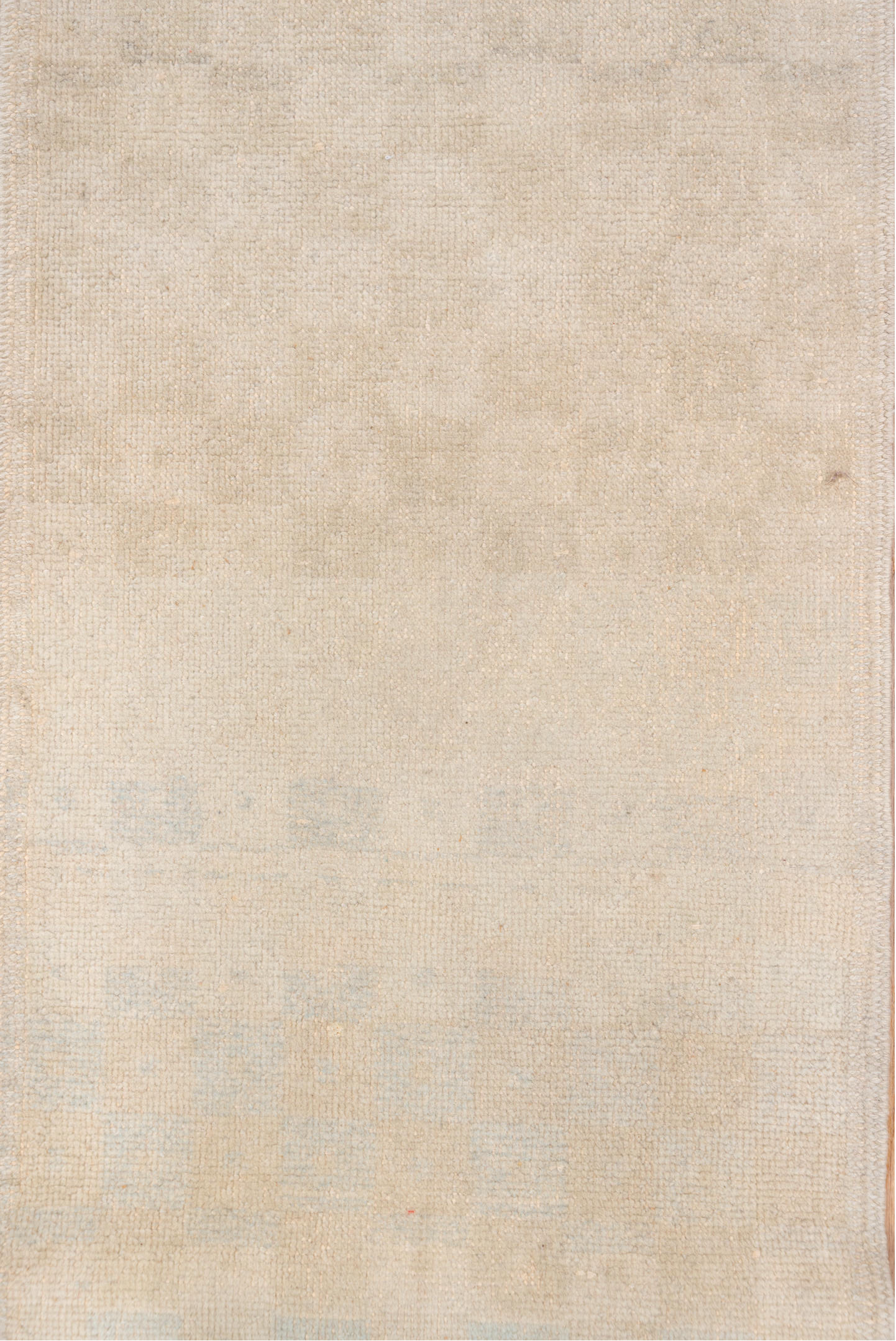 1' x 8' one-of-a-kind handmade vintage Oushak rug. Color palette: ivory, cream, beige, taupe, pale gold, light gray, gray