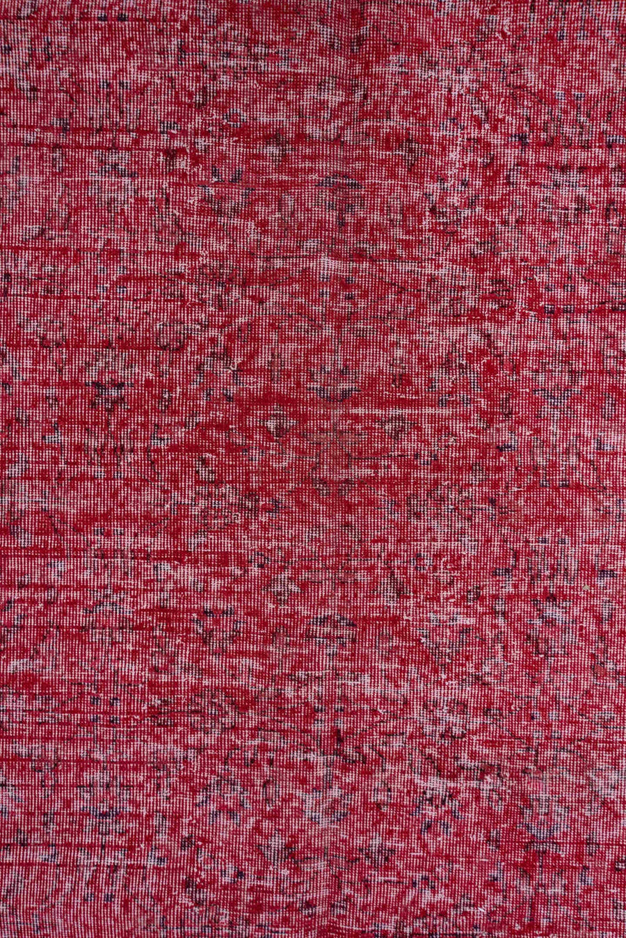 4' x 12' one-of-a-kind handmade vintage Overdyed runner rug. Color palette: rose, crimson, raspberry, burgundy, charcoal