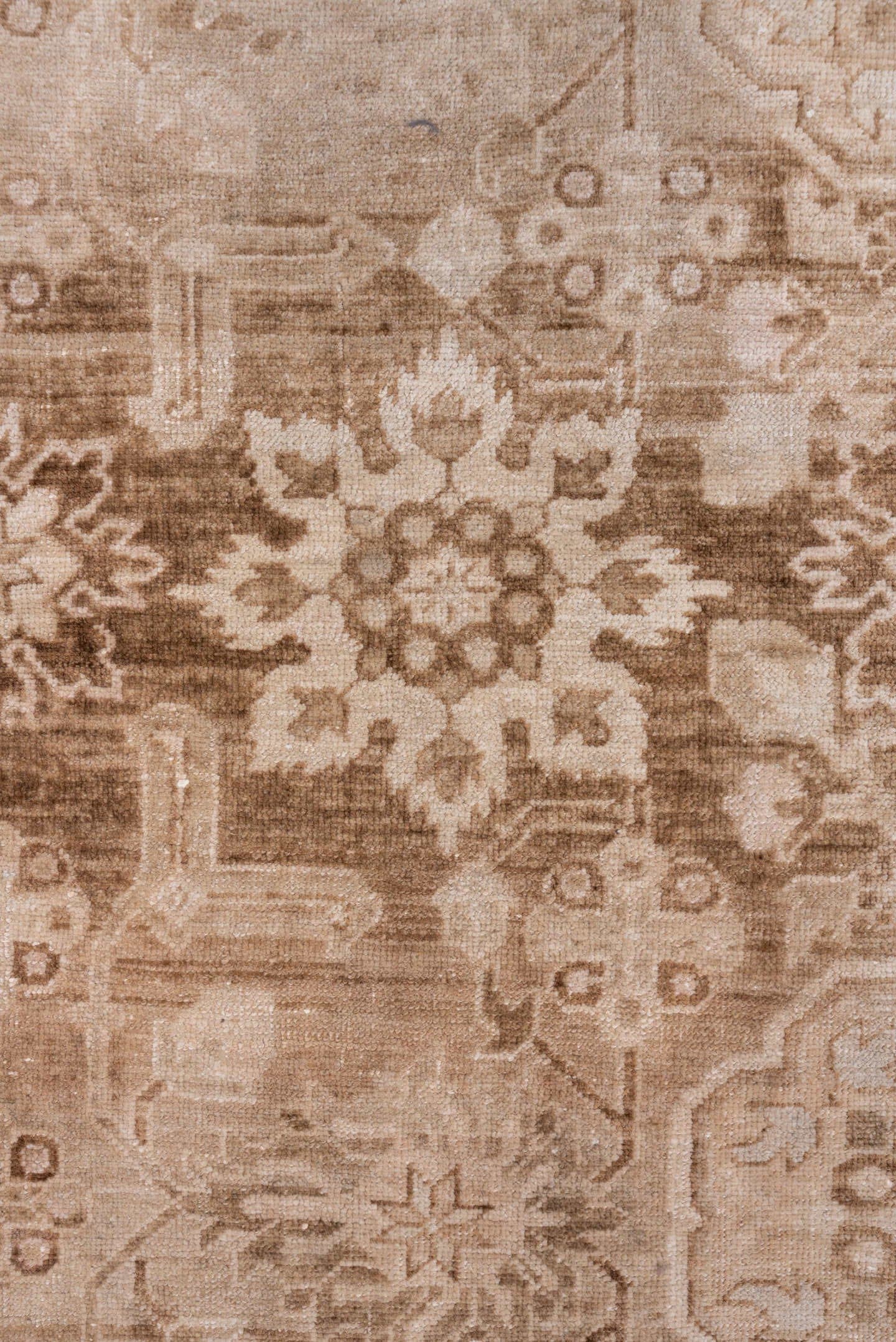 2' x 21' one-of-a-kind handmade antique Oushak runner rug. Color palette: taupe, beige, ivory, camel, sand, light_brown