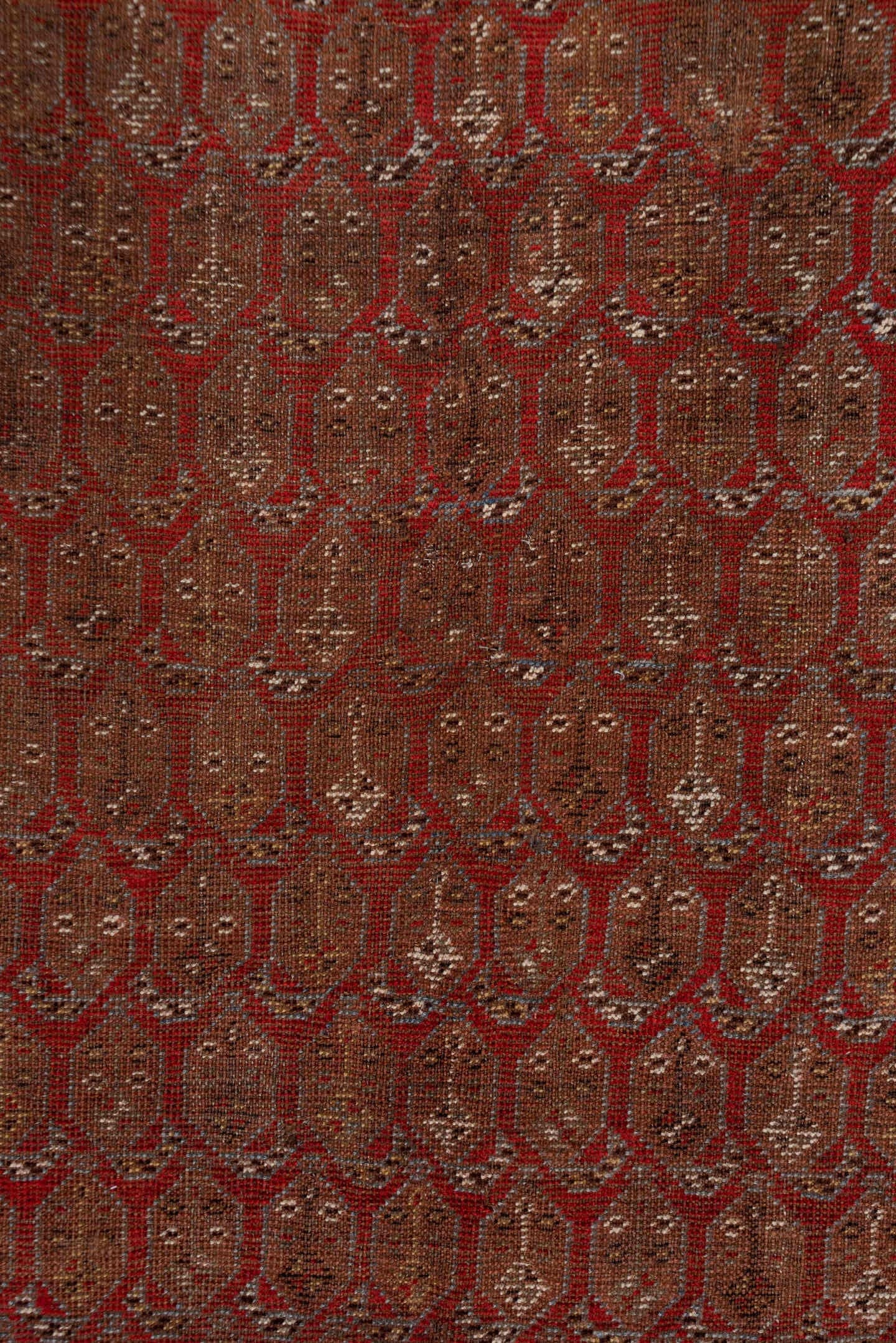 5' x 11' one-of-a-kind handmade vintage Shiraz runner rug. Color palette: rust, brown, ivory, burgundy, taupe, charcoal
