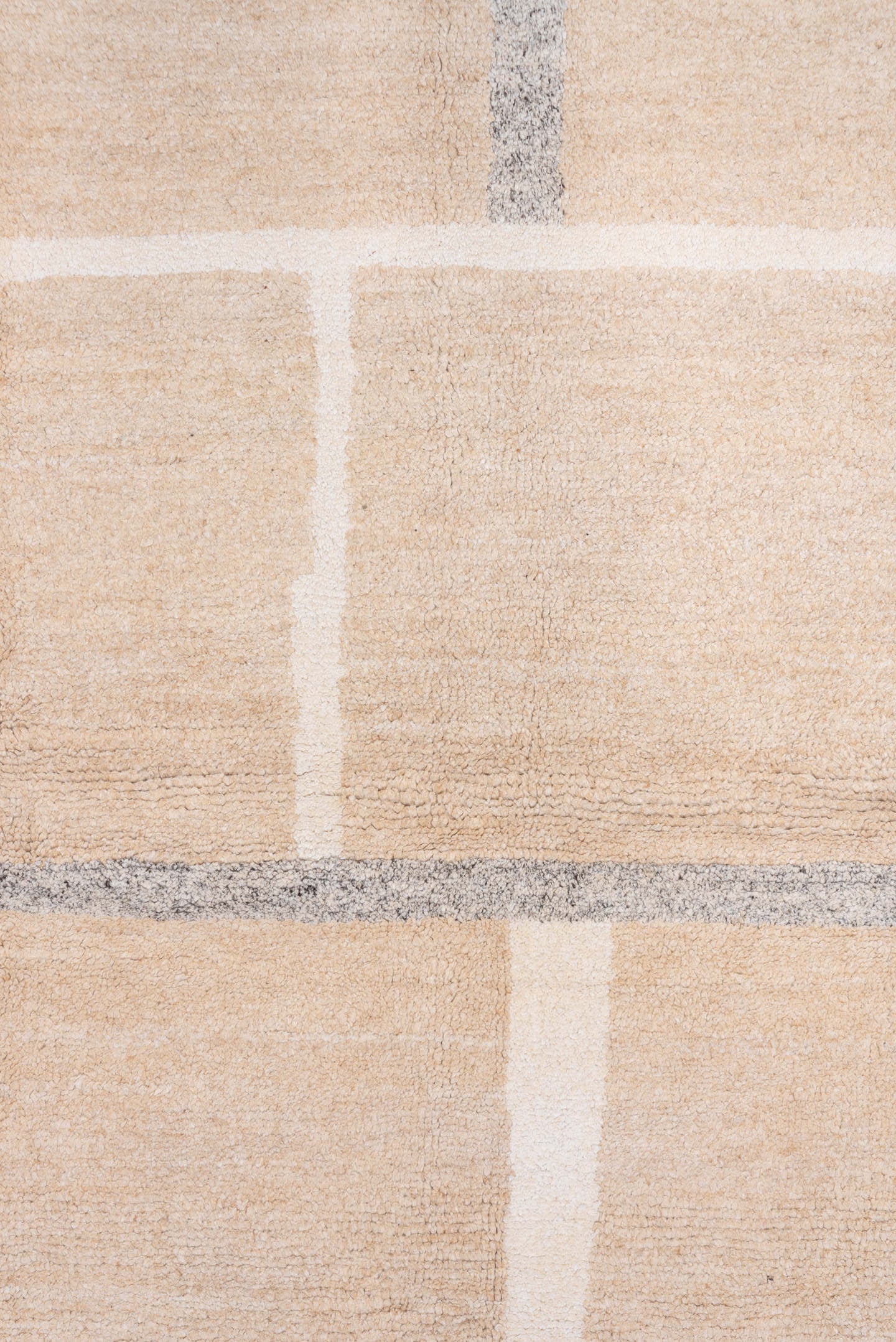 8' x 9' one-of-a-kind handmade handmade Contemporary rug. Color palette: beige, ivory, cream, taupe, gray