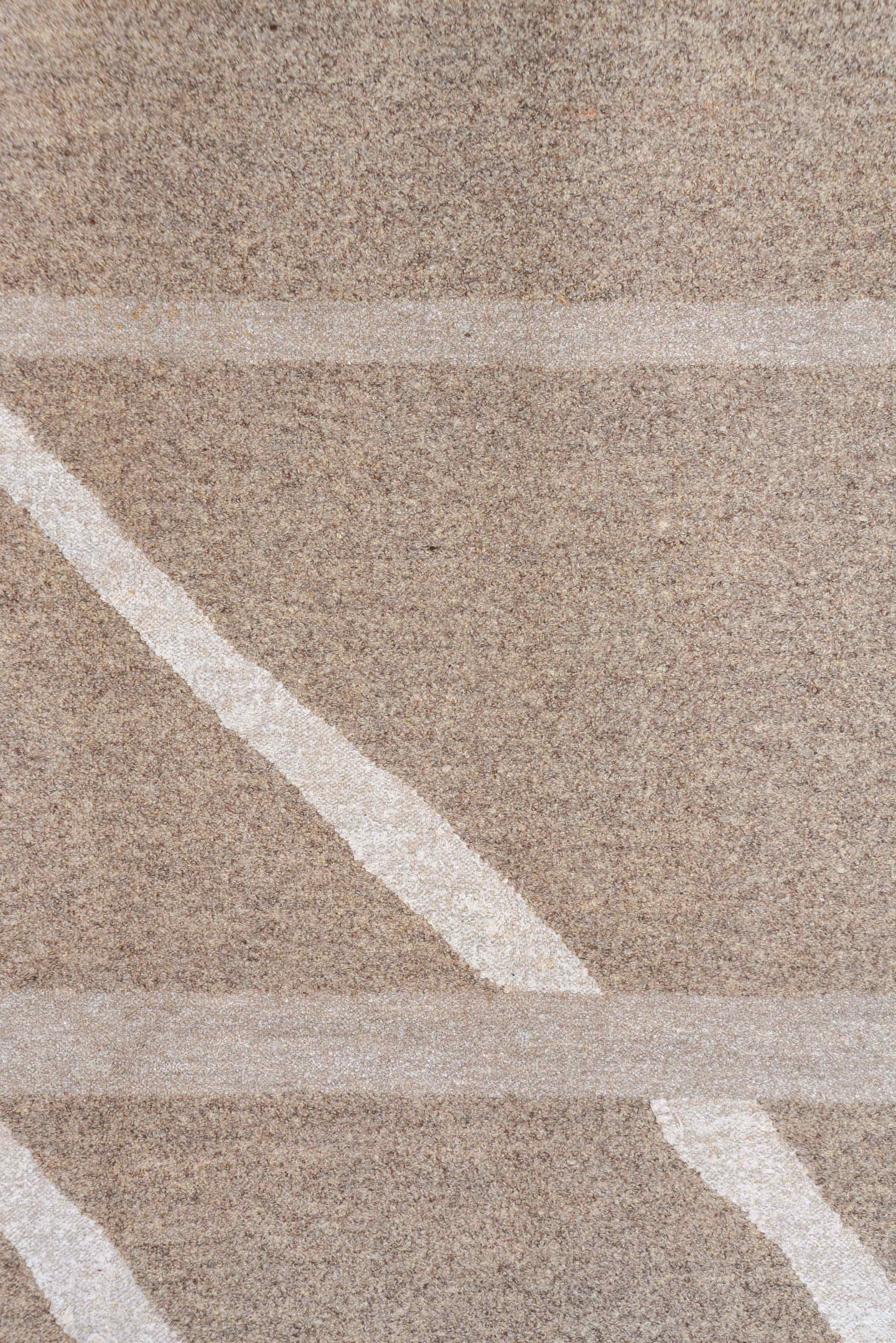 7' x 9' one-of-a-kind handmade vintage Kilim rug. Color palette: taupe, ivory, beige, charcoal, cream, gray, black