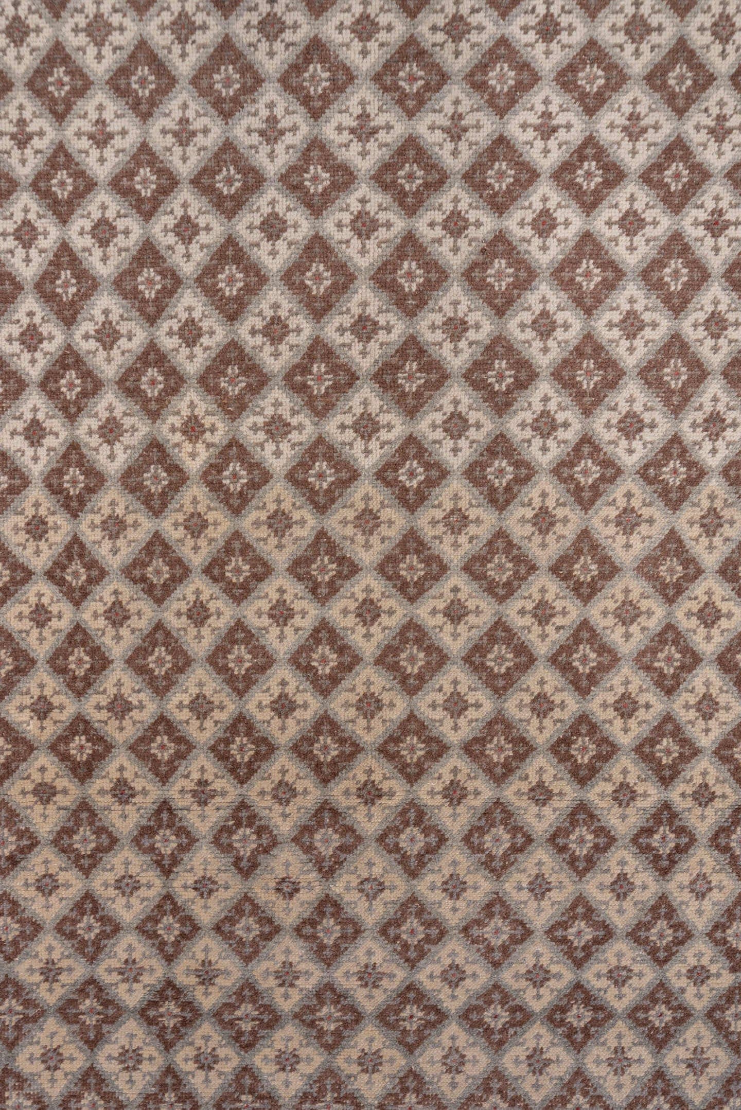 3' x 9' one-of-a-kind handmade vintage Oushak runner rug. Color palette: ivory, rose, taupe, dusty pink, beige, pink, red