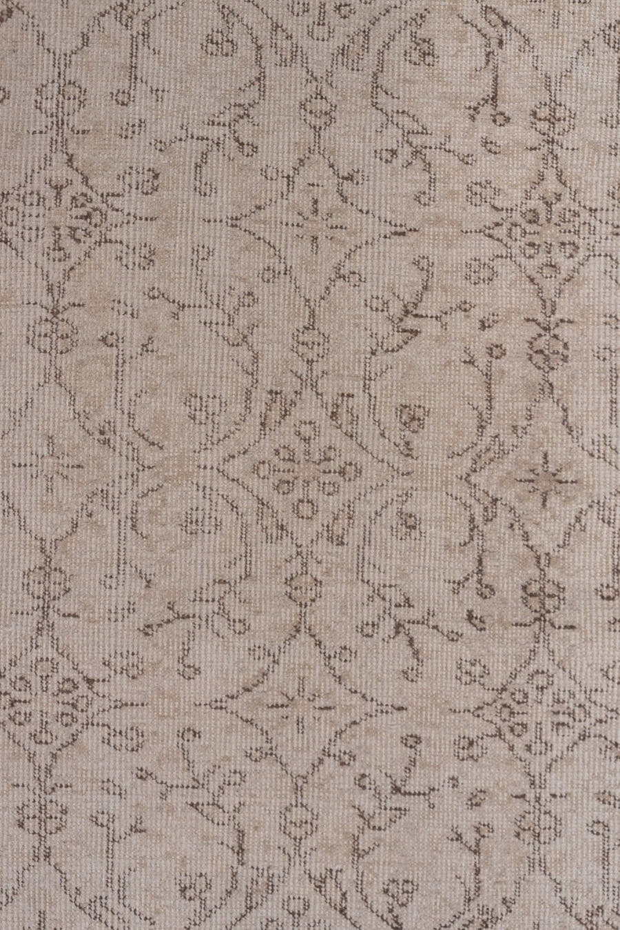 3' x 7' one-of-a-kind handmade vintage Oushak rug. Color palette: ivory, taupe, beige, greige, camel, gray