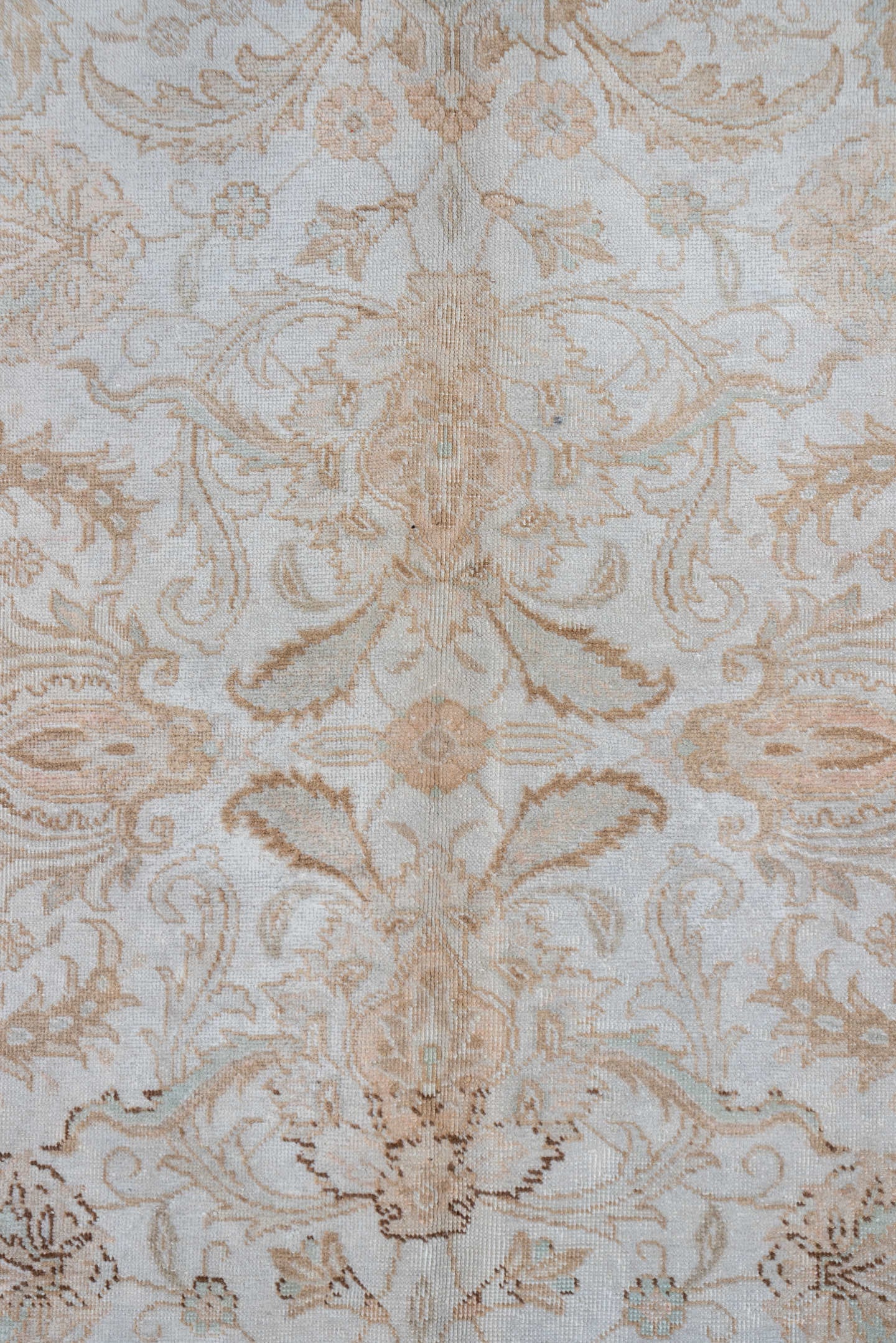 9' x 12' one-of-a-kind handmade vintage Tabriz large size rug. Color palette: ivory, beige, taupe, camel, sand, gray