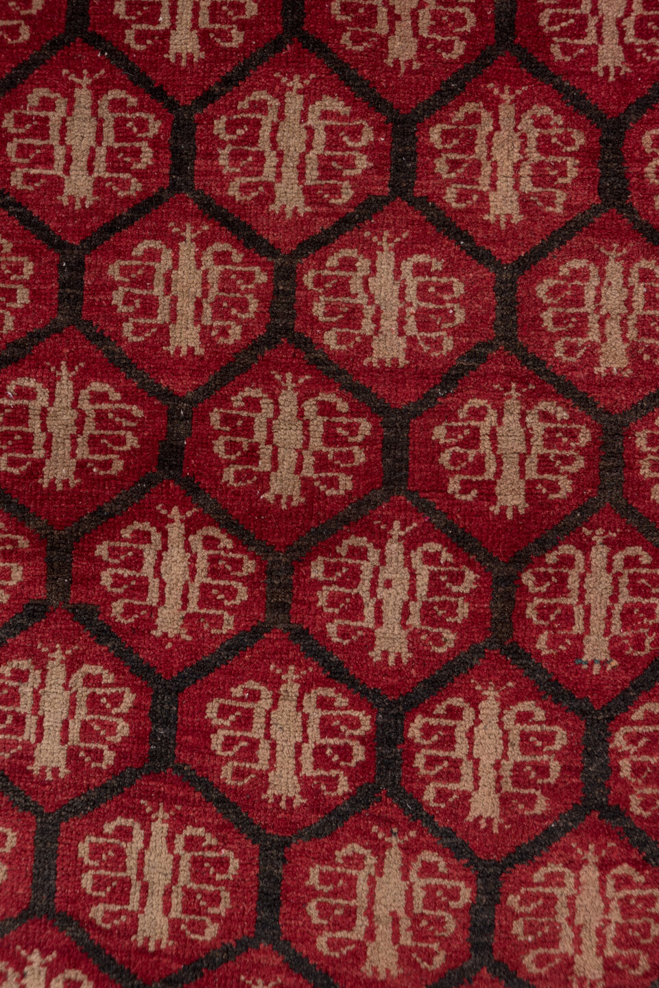 2' x 12' one-of-a-kind handmade antique Oushak runner rug. Color palette: red, burgundy, ivory, charcoal, rose, gray, black