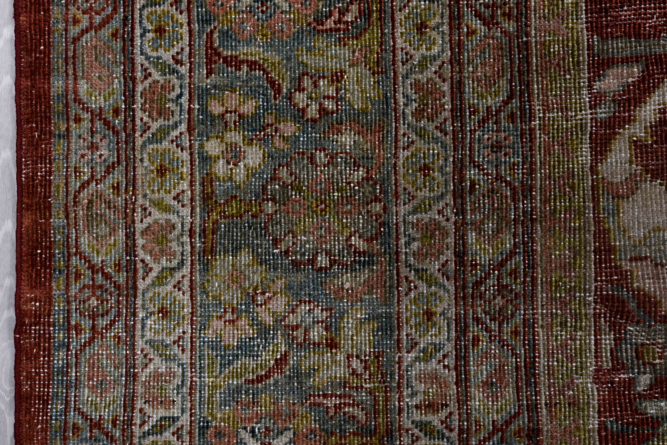 8' x 12' one-of-a-kind handmade vintage Mahal large size rug. Color palette: black, blue, brown, burgundy, charcoal, fiord