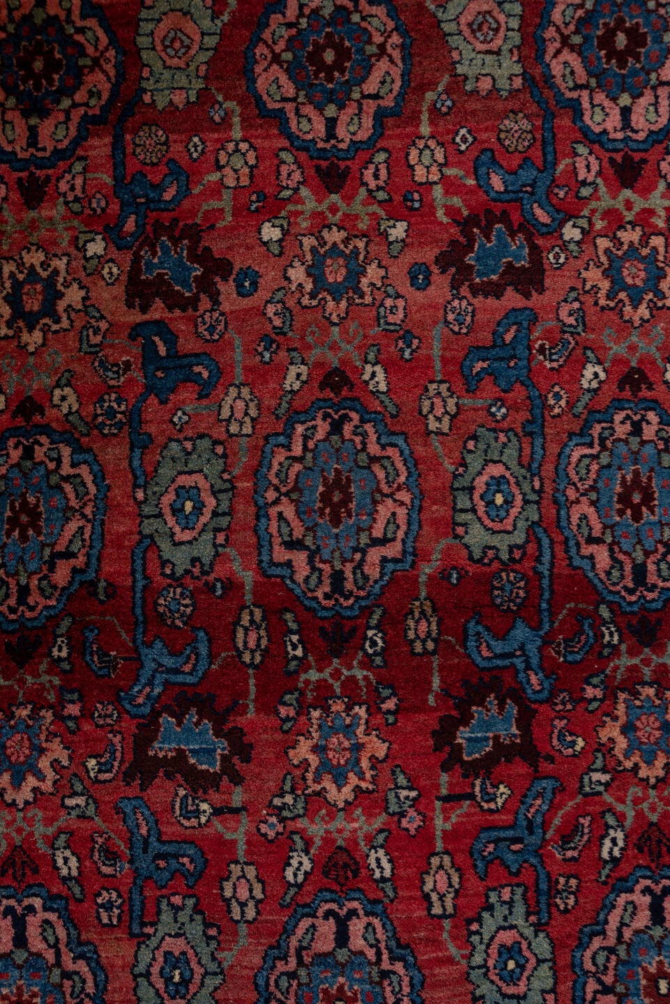 3' x 15' one-of-a-kind handmade antique Bidjar runner rug. Color palette: rust, navy, indigo, ivory, camel, burgundy, slate