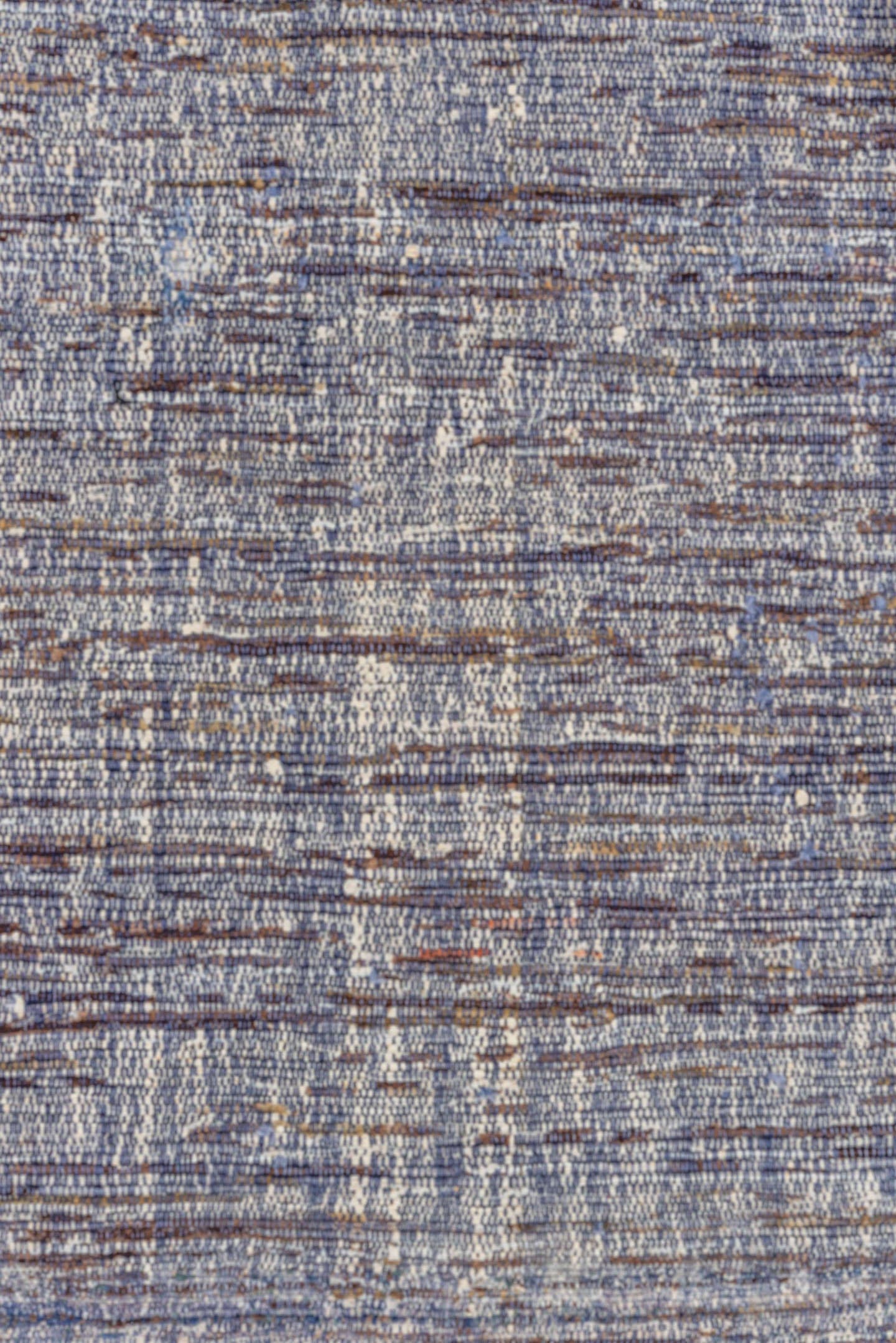 3' x 19' one-of-a-kind handmade vintage Kilim runner rug. Color palette: blue, ivory, slate, plum, taupe, gray, pink, purple