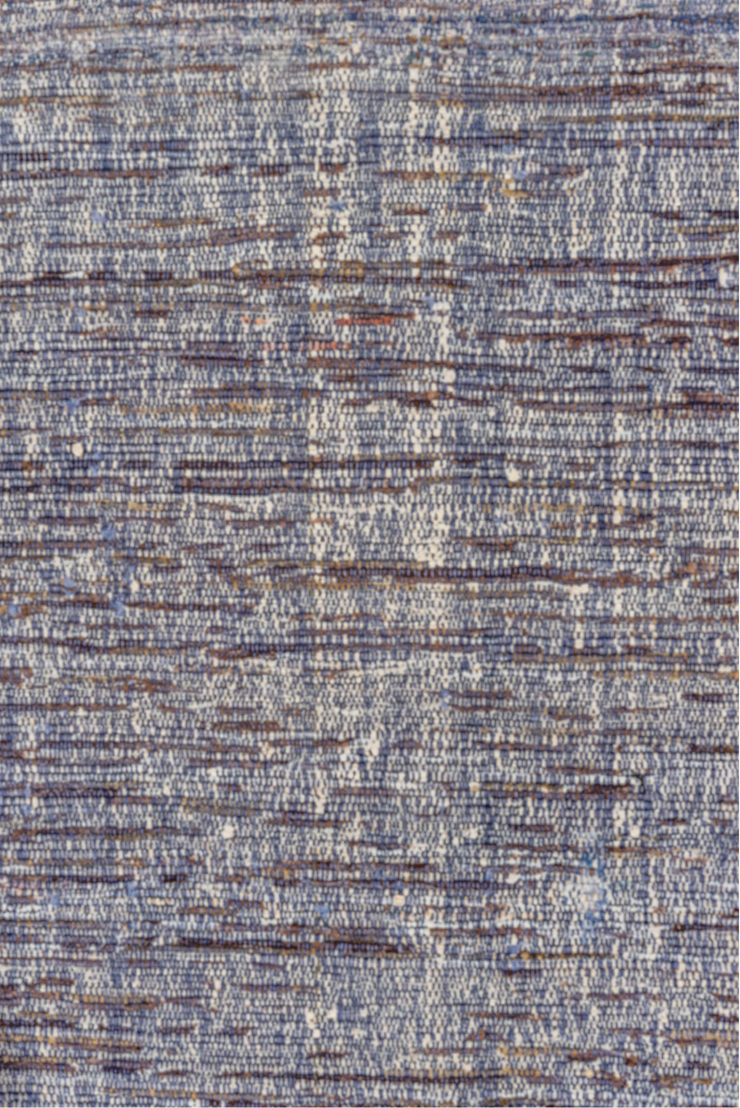 3' x 19' one-of-a-kind handmade vintage Kilim runner rug. Color palette: blue, ivory, slate, plum, taupe, gray, pink, purple