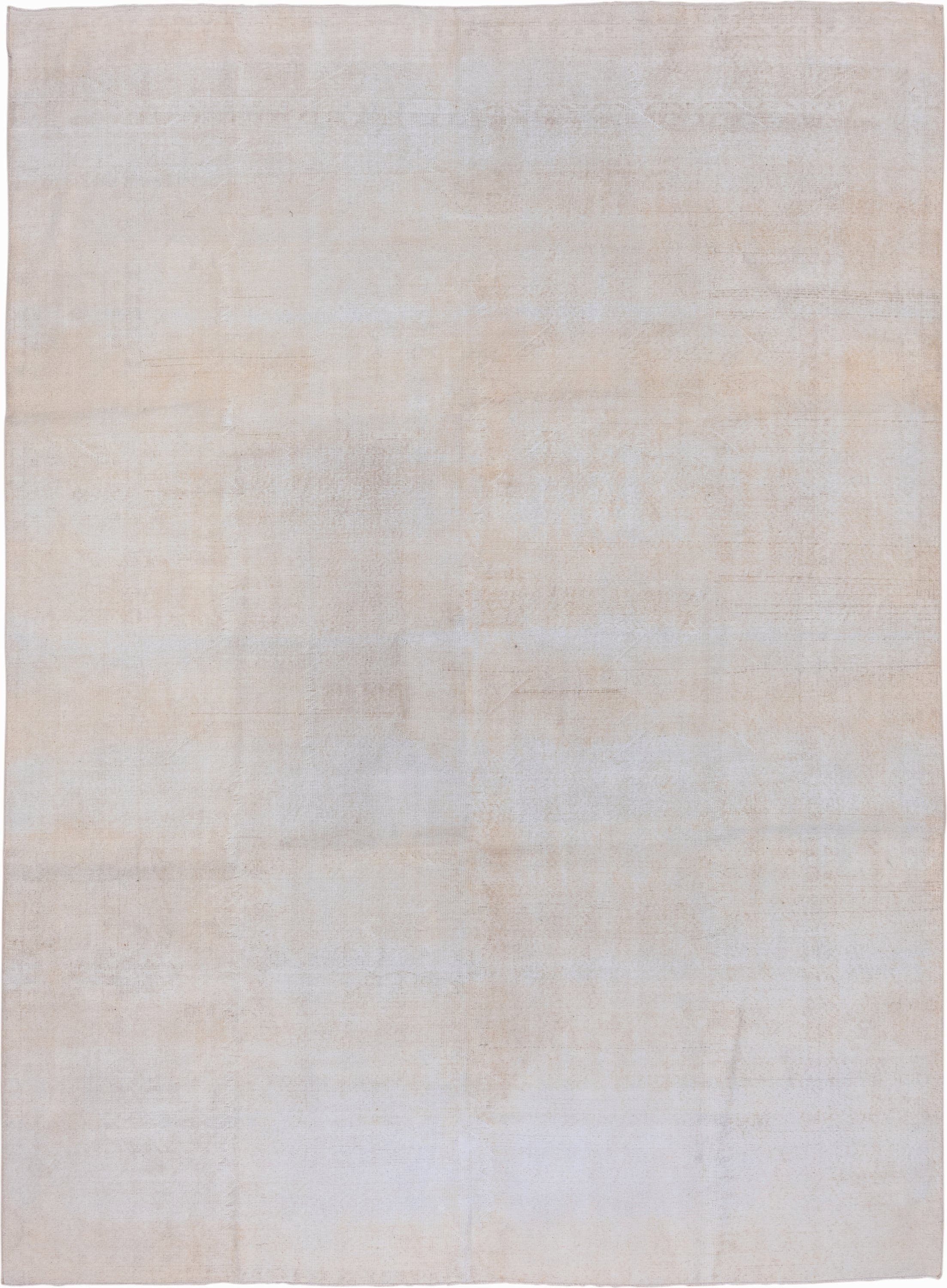 9' x 12' one-of-a-kind handmade vintage Oushak large size rug. Color palette: ivory, cream, beige, taupe, gray