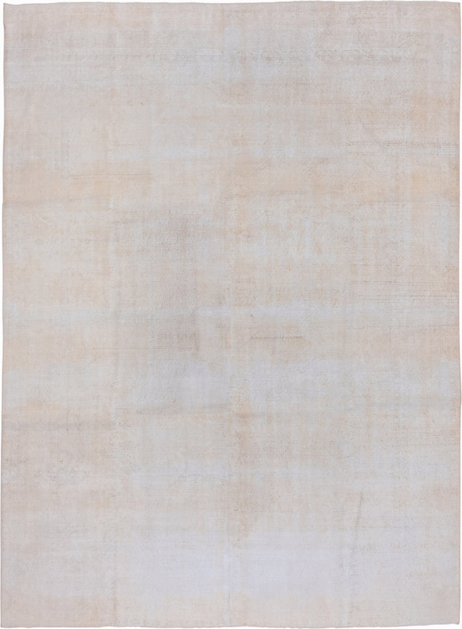 9' x 12' one-of-a-kind handmade vintage Oushak large size rug. Color palette: ivory, cream, beige, taupe, gray