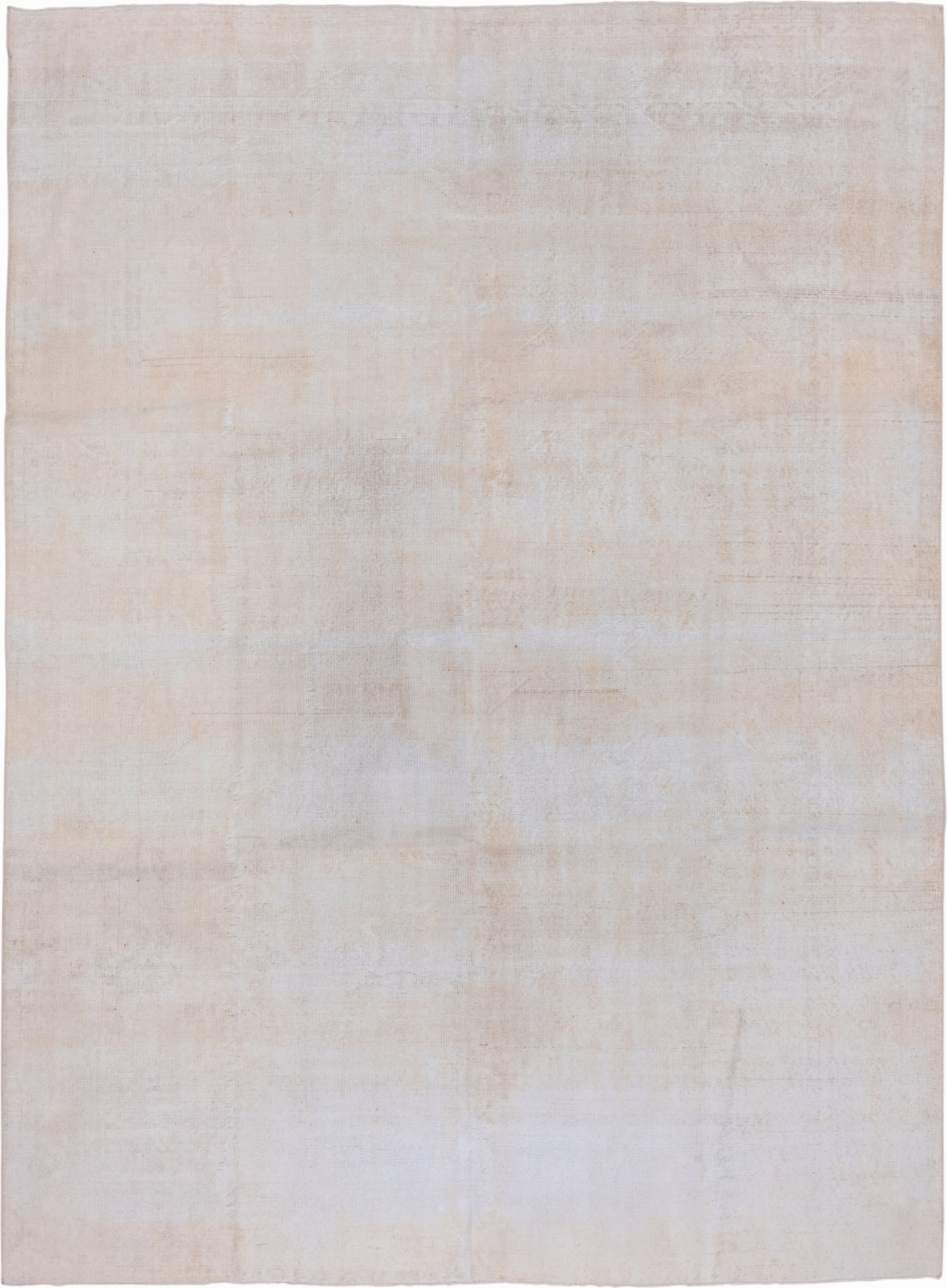 9' x 12' one-of-a-kind handmade vintage Oushak large size rug. Color palette: ivory, cream, beige, taupe, gray