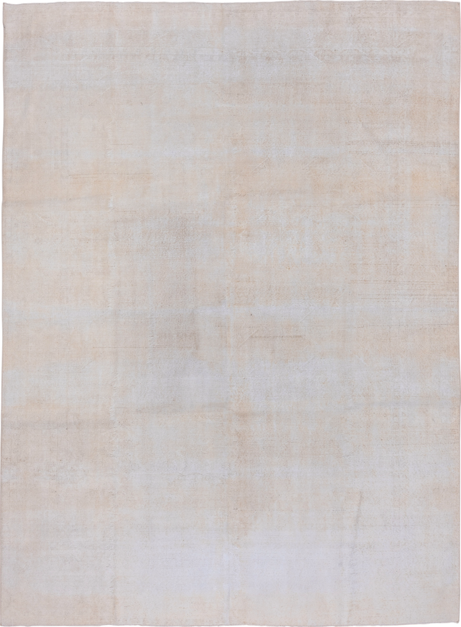 9' x 12' one-of-a-kind handmade vintage Oushak large size rug. Color palette: ivory, cream, beige, taupe, gray