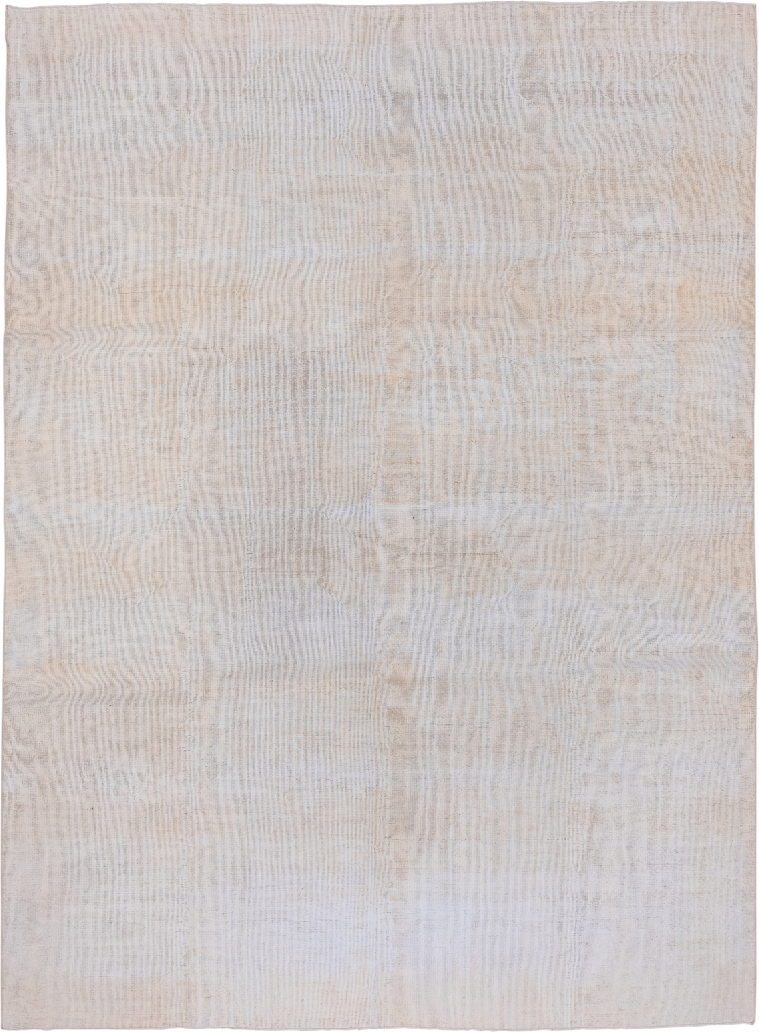9' x 12' one-of-a-kind handmade vintage Oushak large size rug. Color palette: ivory, cream, beige, taupe, gray