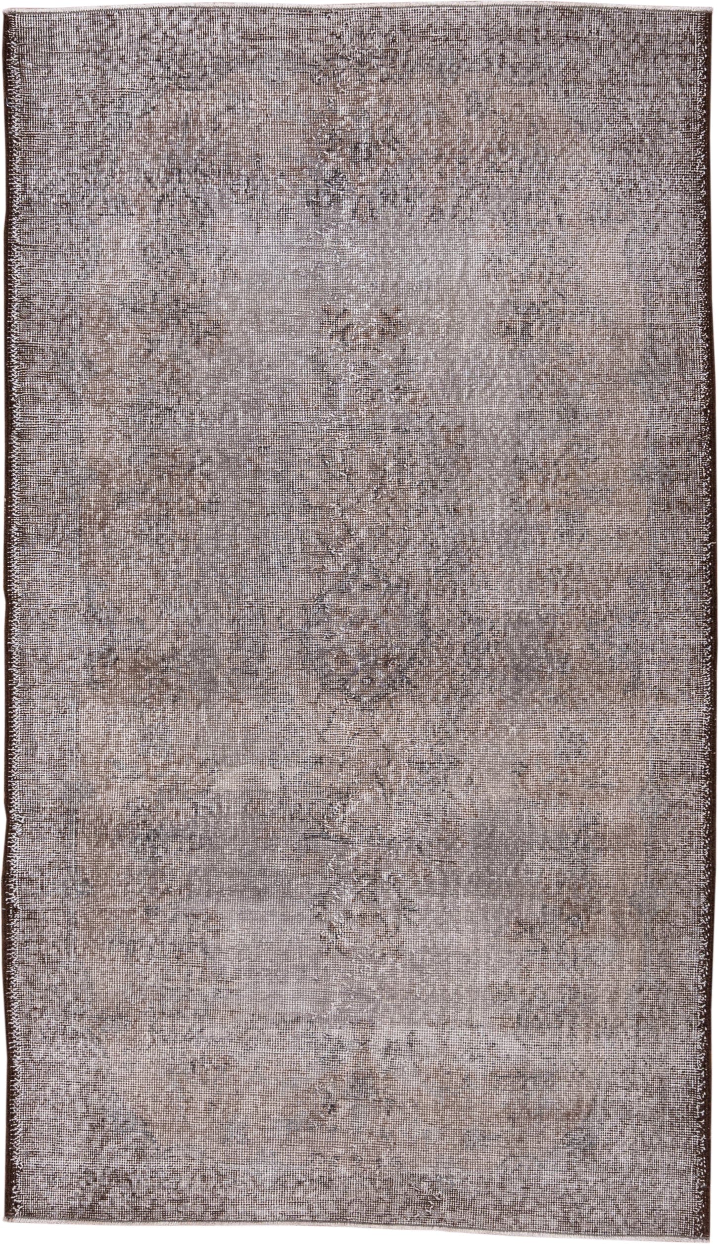 4' x 6' one-of-a-kind handmade vintage Oushak rug. Color palette: taupe, brown, ivory, charcoal, beige, gray, black