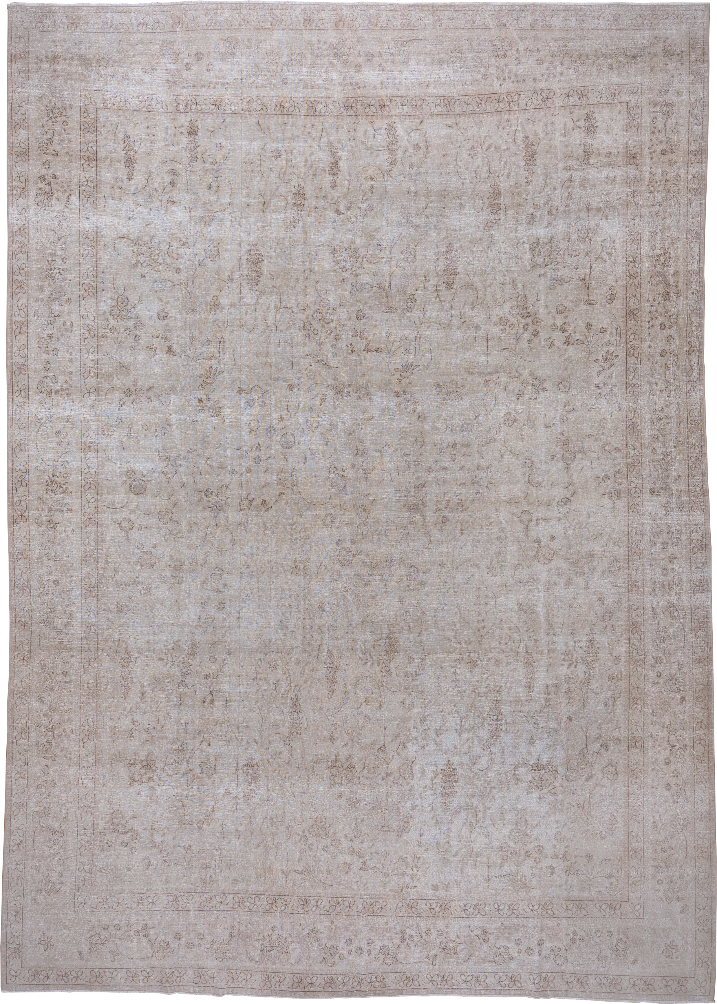 9' x 13' one-of-a-kind handmade vintage Sivas large size rug. Color palette: ivory, taupe, beige, sand, camel, greige, gray