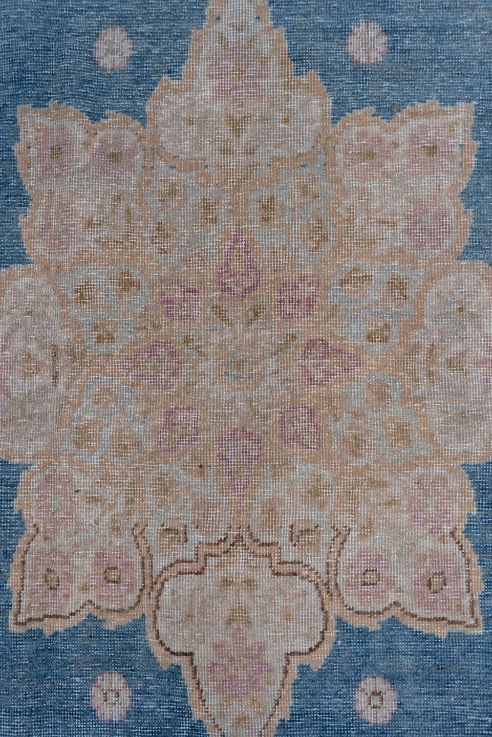 3' x 6' one-of-a-kind handmade antique Sivas small size rug. Color palette: beige, blue, taupe, blush, ivory, brown, gray