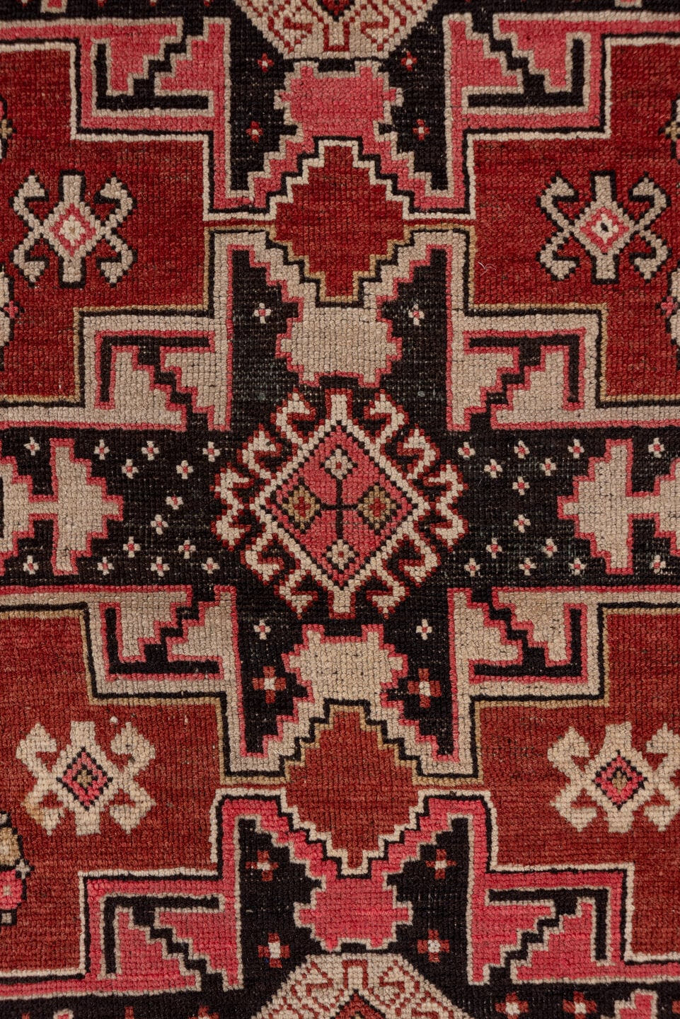 4' x 6' one-of-a-kind handmade antique Shirvan small size rug. Color palette: rust, ivory, charcoal, rose, terra cotta