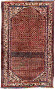 4' x 6' one-of-a-kind handmade antique Mahal small size rug. Color palette: rust, ivory, indigo, brick, charcoal, rose