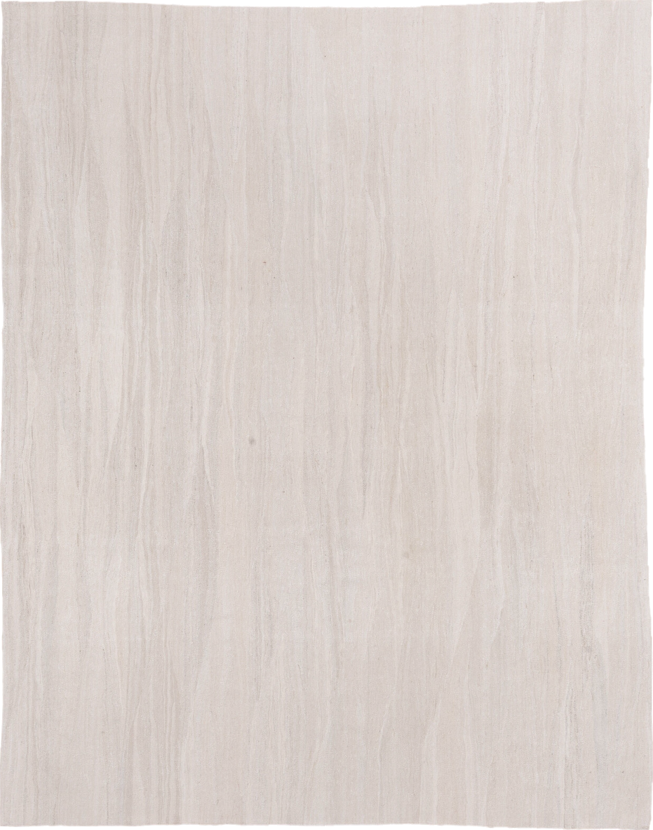 8' x 10' one-of-a-kind handmade vintage Kilim large size rug. Color palette: ivory, cream, beige, taupe, gray