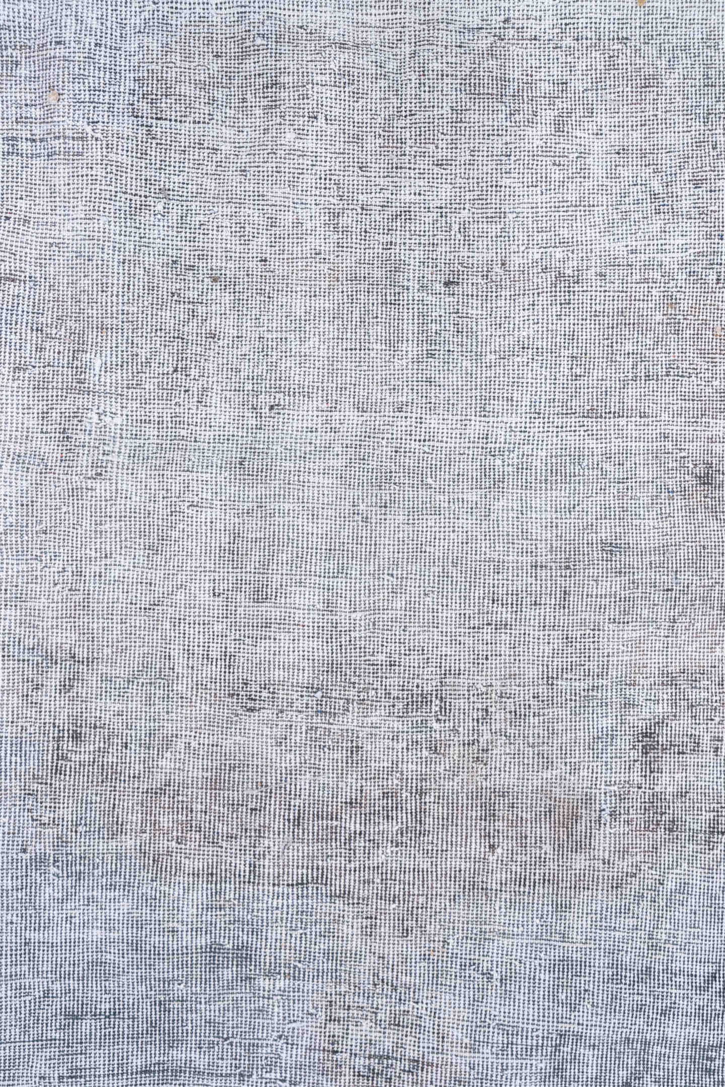 6' x 9' one-of-a-kind handmade vintage Oushak medium size rug. Color palette: ivory, pale blue, silver, gray, taupe