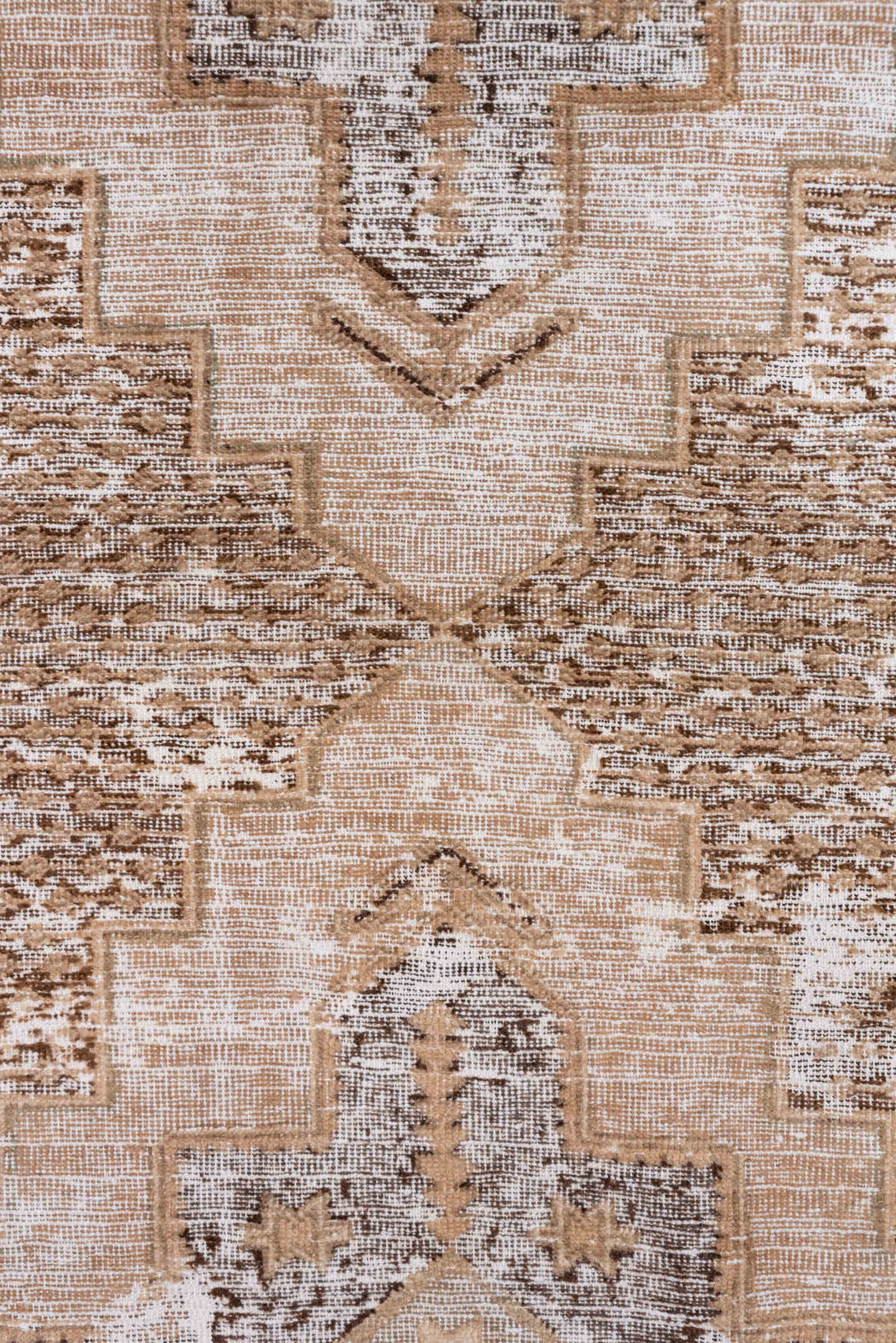 2' x 12' one-of-a-kind handmade vintage Oushak runner rug. Color palette: blush, beige, ivory, taupe, brown, camel, pink