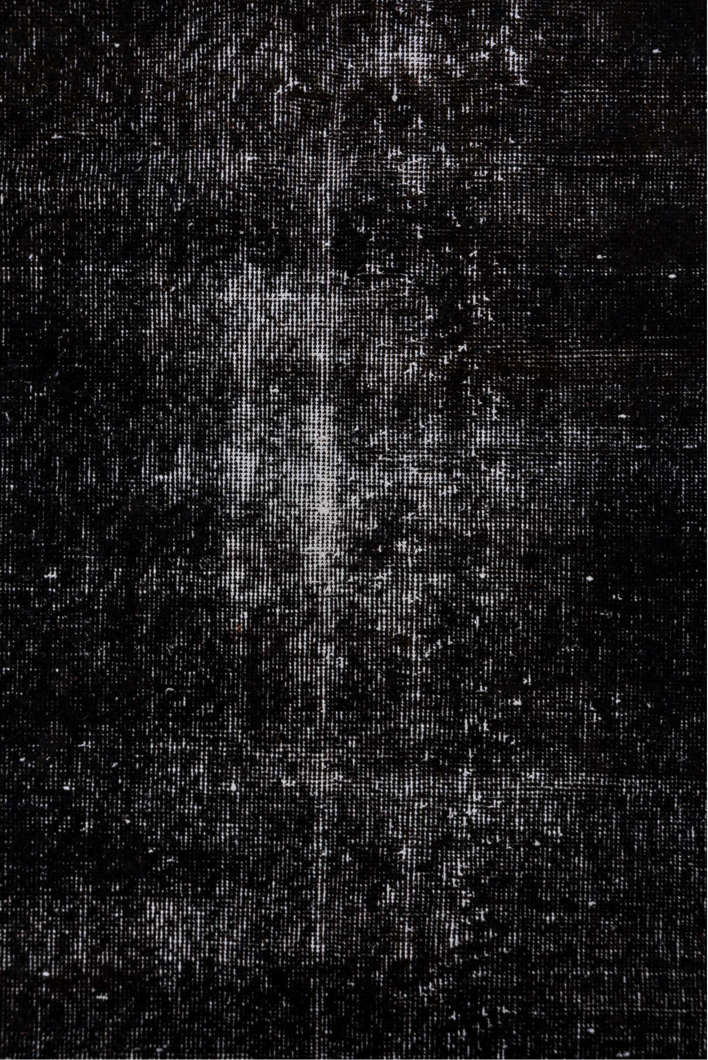 3' x 6' one-of-a-kind handmade vintage Overdyed runner rug. Color palette: black, blue, charcoal, dark gray, dim gray, gray