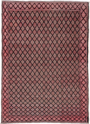 4' x 6' one-of-a-kind handmade vintage Oushak small size rug. Color palette: rose, charcoal, dusty pink, mauve, pink, red