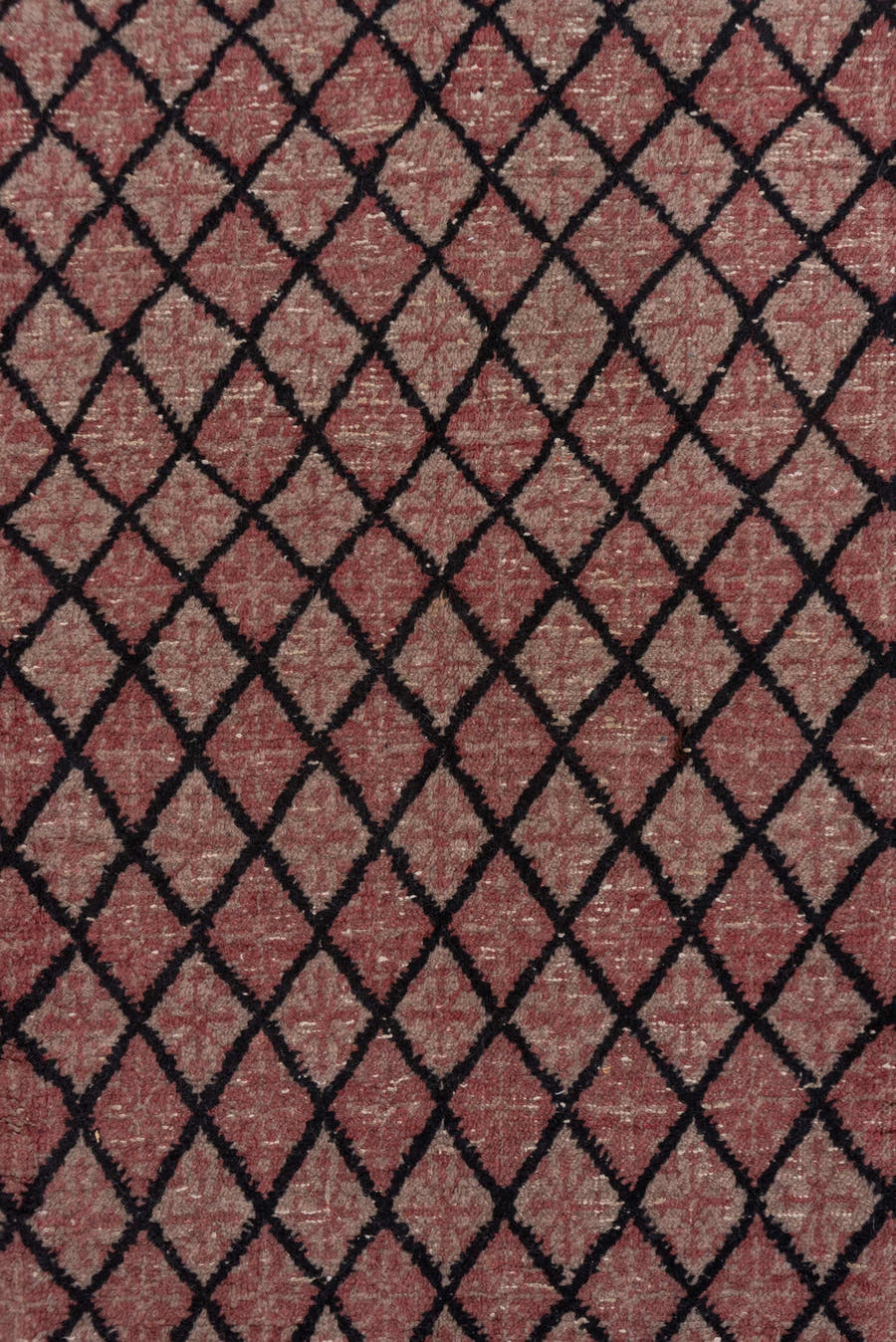 4' x 6' one-of-a-kind handmade vintage Oushak small size rug. Color palette: rose, charcoal, dusty pink, mauve, pink, red