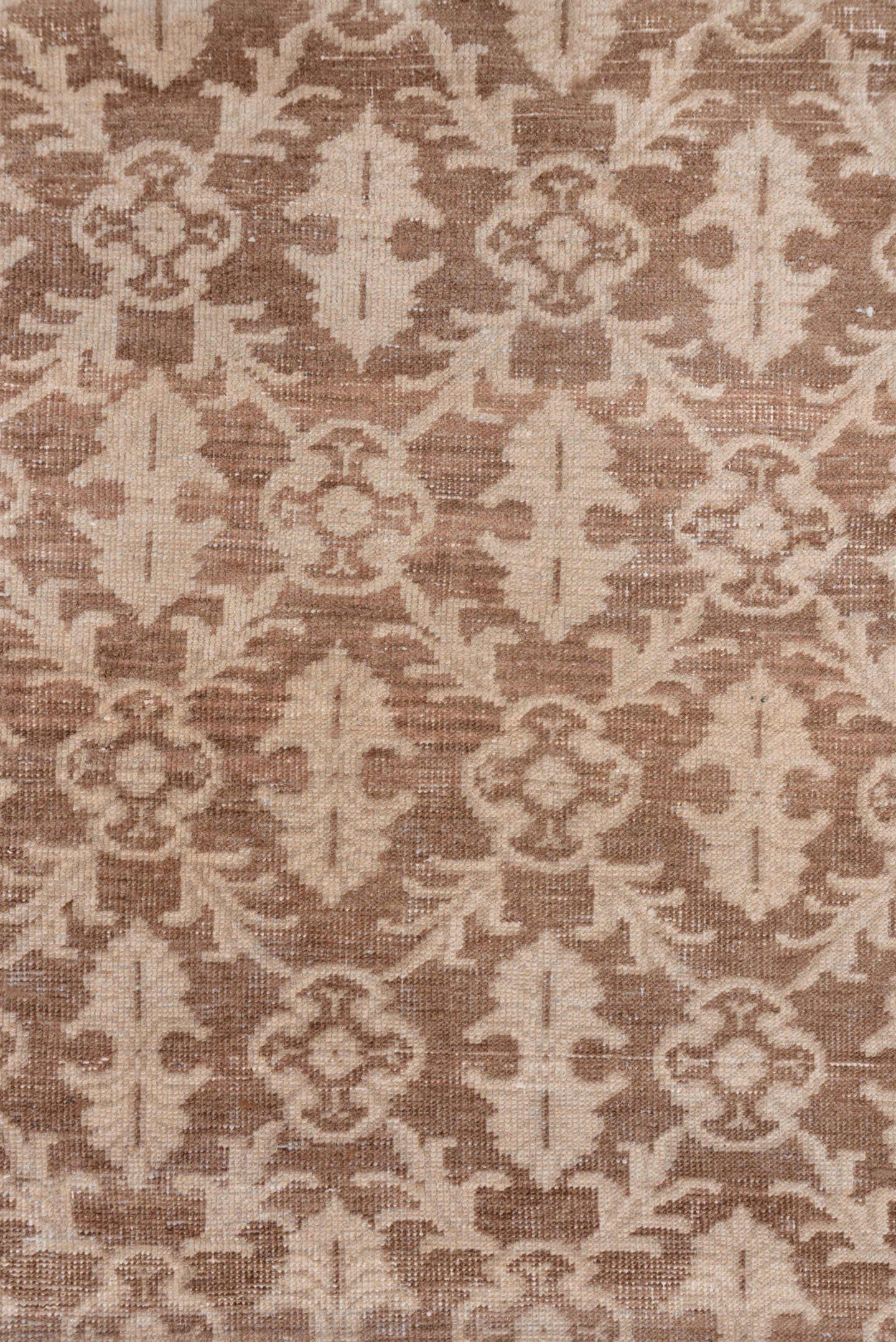 2' x 10' one-of-a-kind handmade vintage Oushak runner rug. Color palette: taupe, ivory, beige, brown, gray