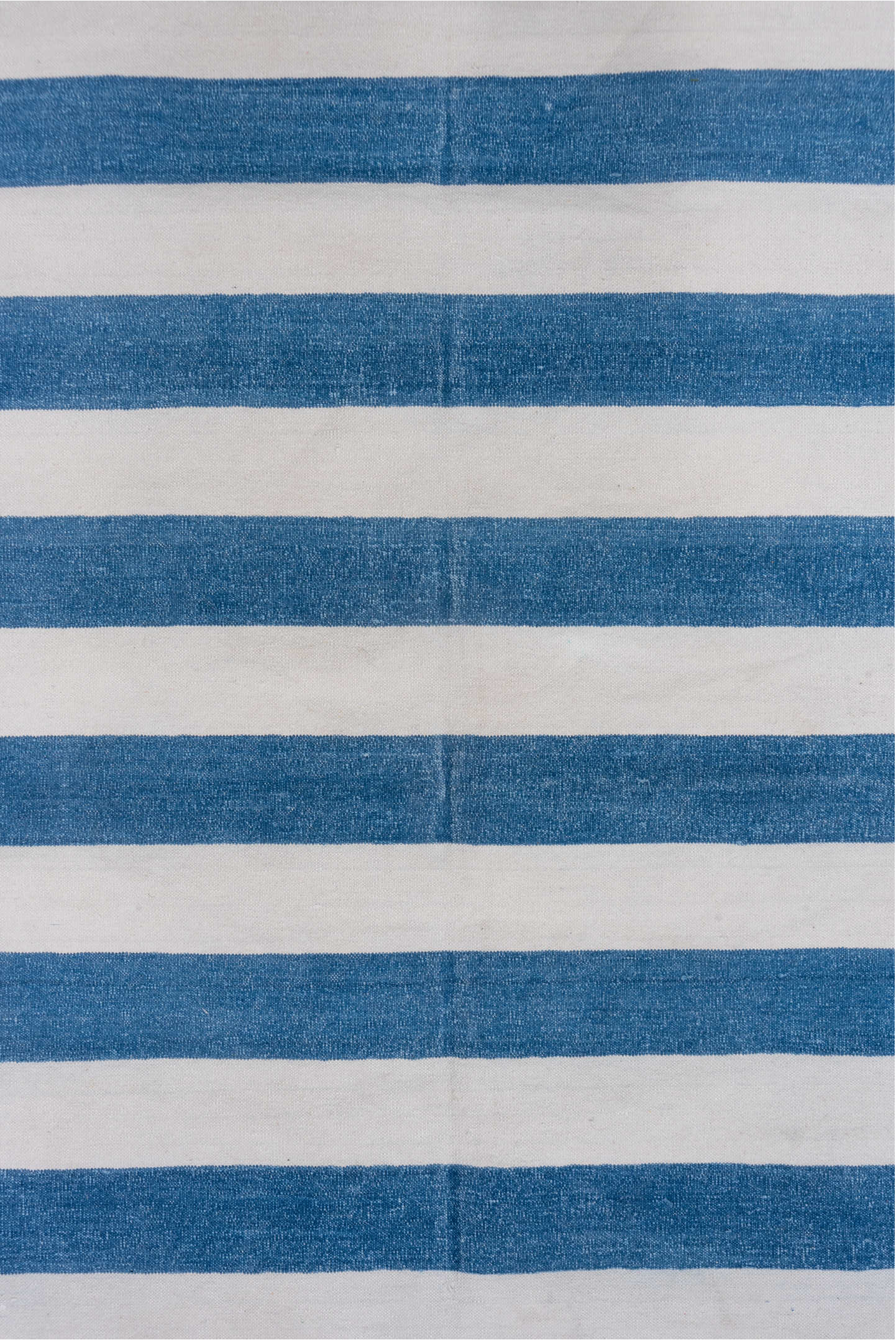 4' x 6' one-of-a-kind handmade vintage Dhurrie small size rug. Color palette: ivory, blue