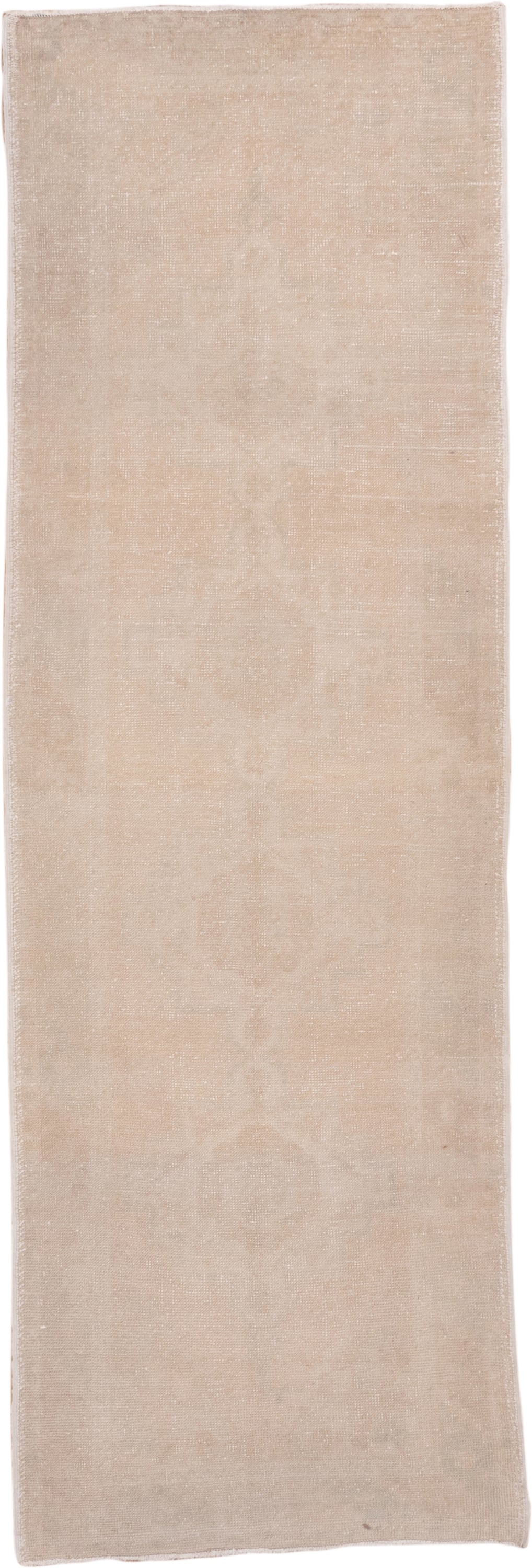 3' x 9' one-of-a-kind handmade vintage Oushak runner rug. Color palette: ivory, cream, beige, taupe, blush, gray, pink