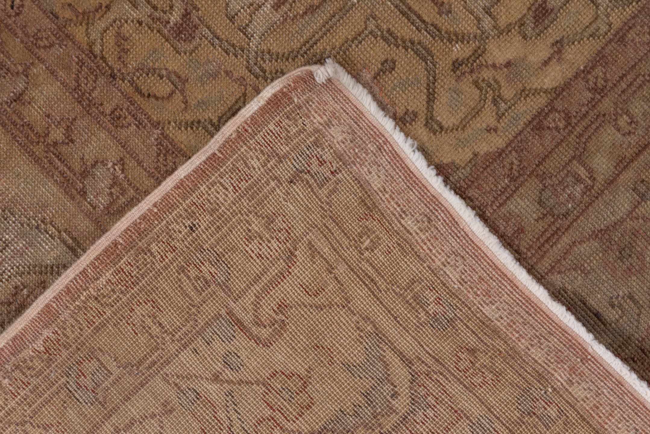 4' x 6' one-of-a-kind handmade antique Sivas small size rug. Color palette: taupe, rose, charcoal, camel, terra cotta, beige