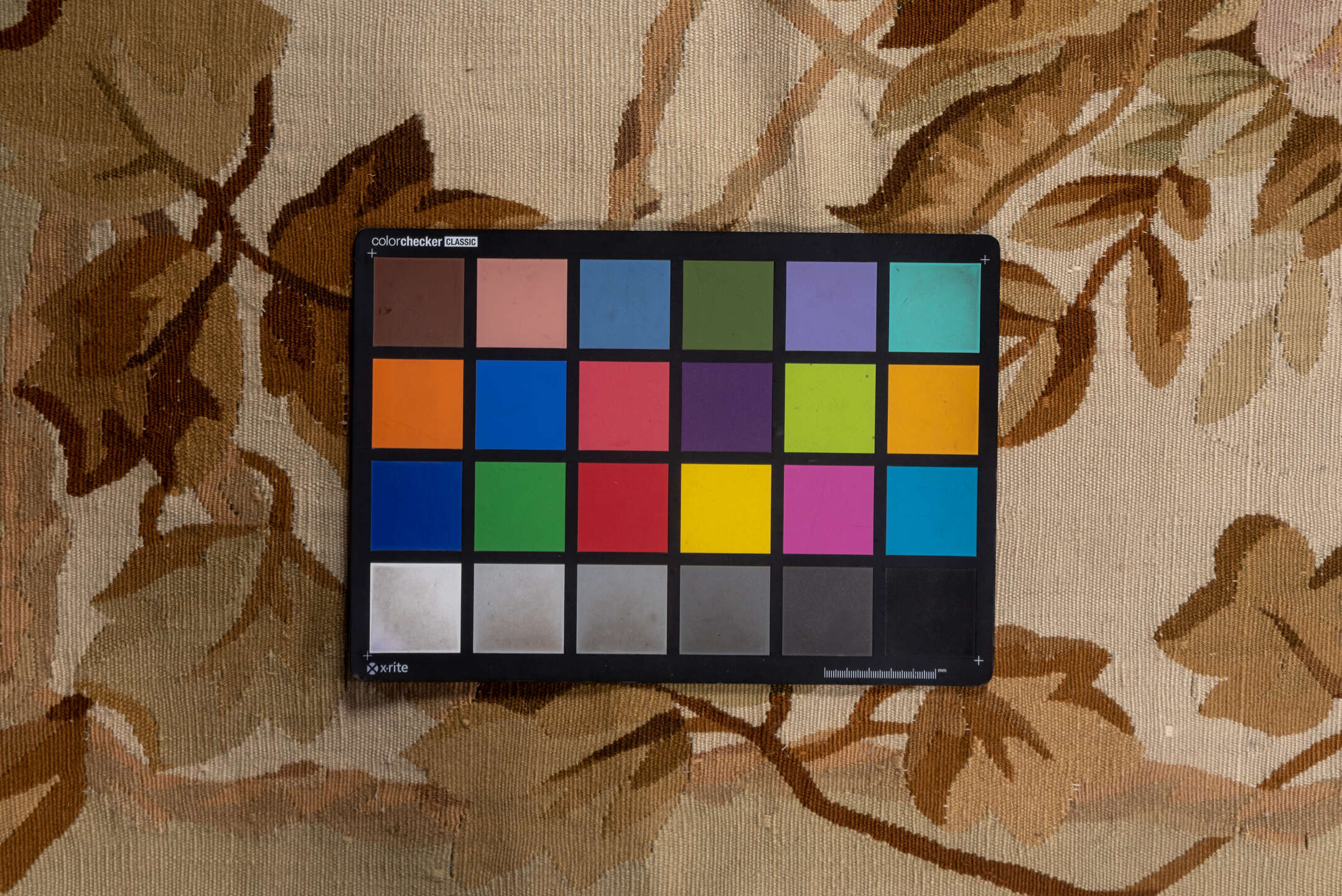 3' x 8' one-of-a-kind handmade vintage Aubusson runner rug. Color palette: brown, dark salmon, gray, light gray, off-white