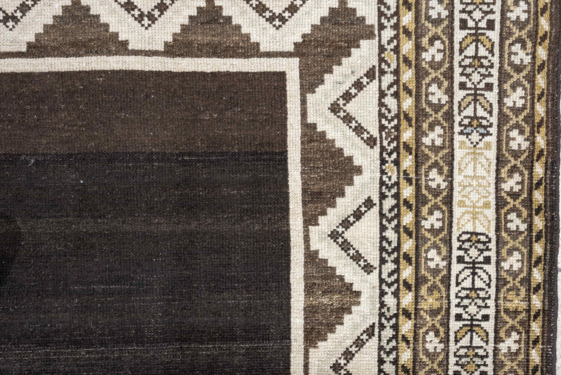 3' x 6' one-of-a-kind handmade antique Hamadan small size rug. Color palette: charcoal, ivory, taupe, olive, brown, black