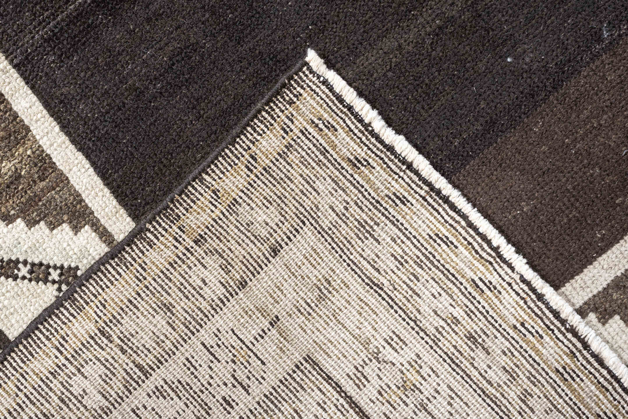 3' x 6' one-of-a-kind handmade antique Hamadan small size rug. Color palette: charcoal, ivory, taupe, olive, brown, black