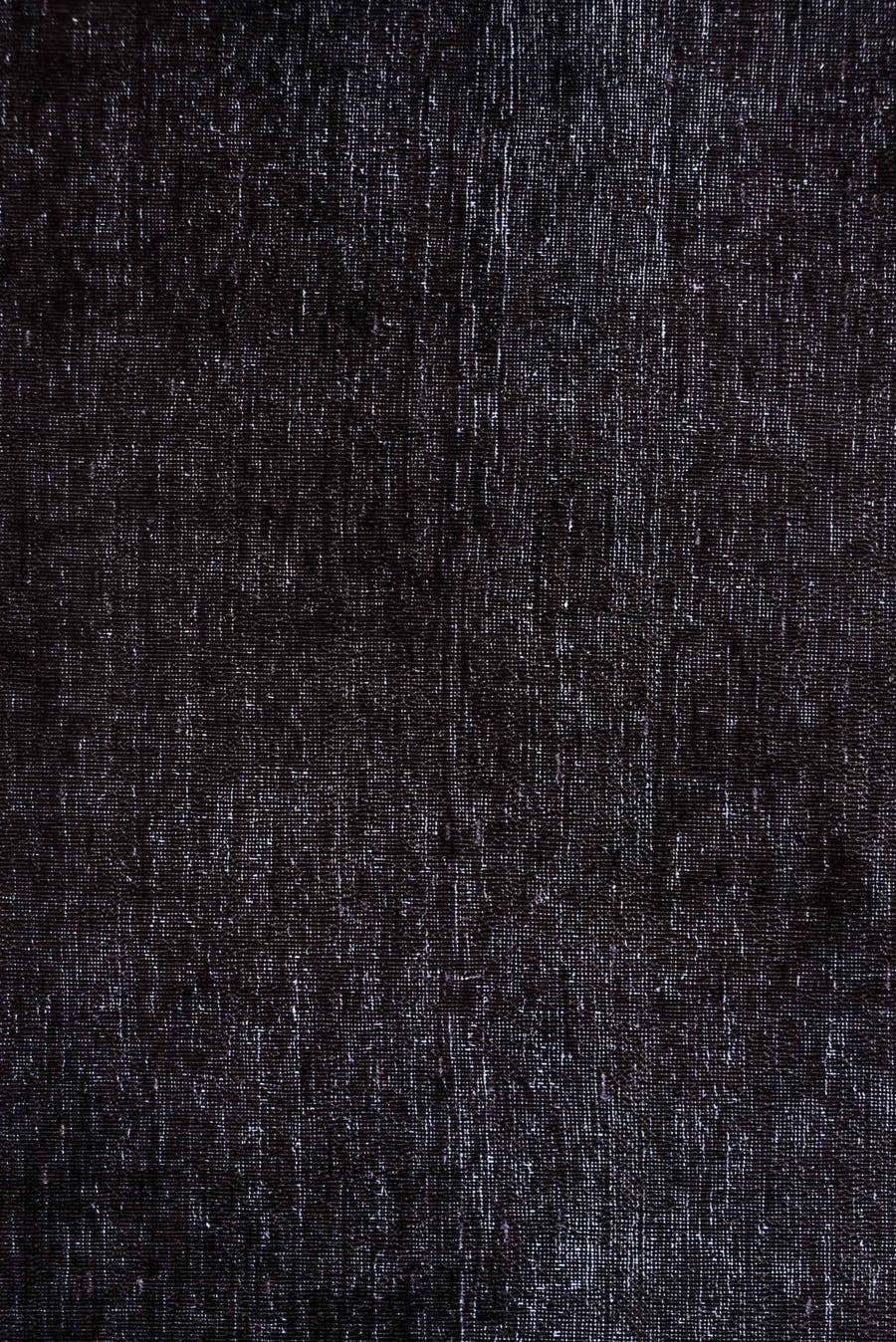 3' x 9' one-of-a-kind handmade vintage Overdyed runner rug. Color palette: charcoal, ebony, slate, gray, black