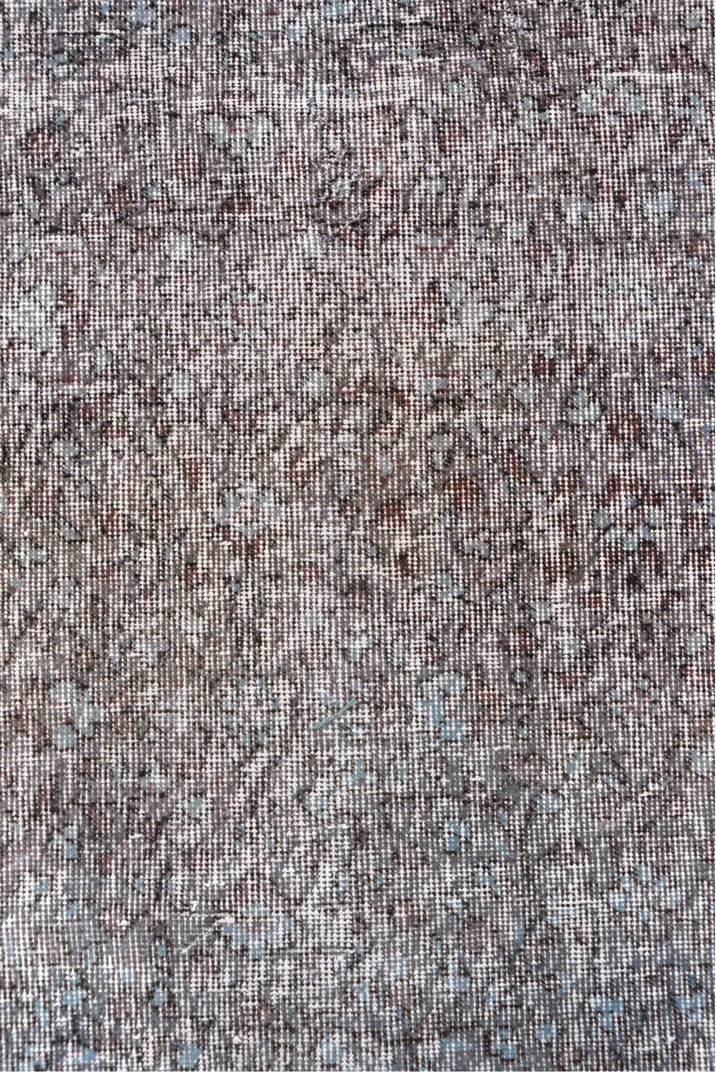 2' x 9' one-of-a-kind handmade vintage Overdyed runner rug. Color palette: black, charcoal, dark gray, dim gray, gray