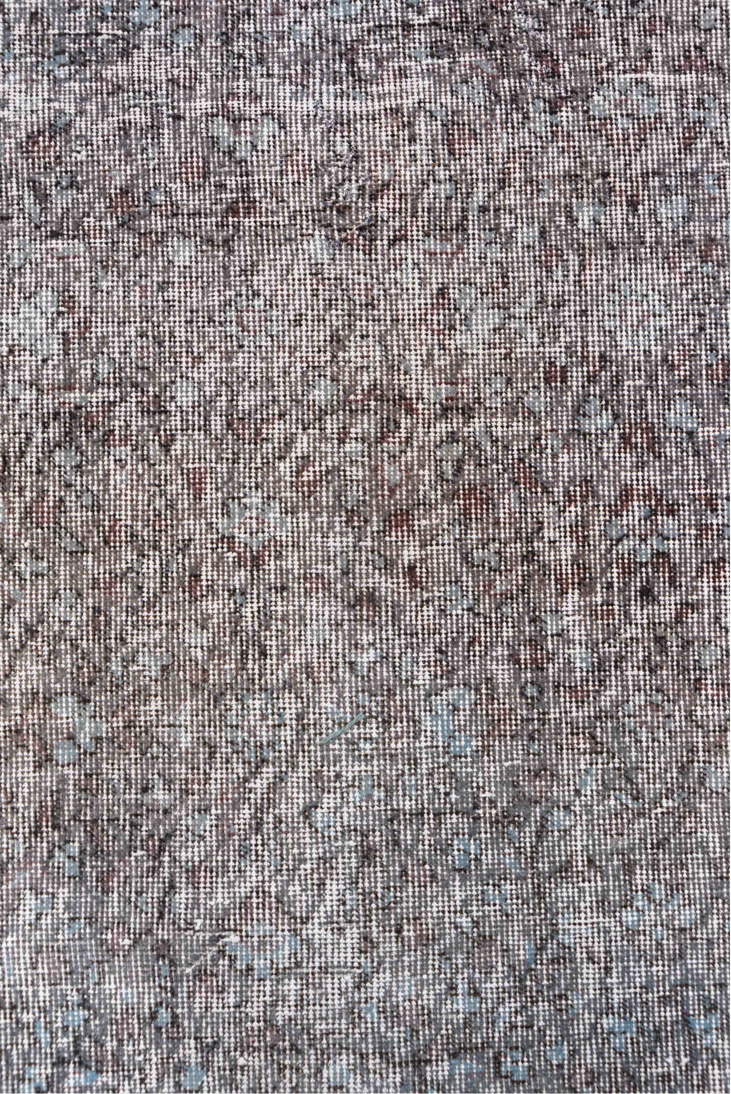 2' x 9' one-of-a-kind handmade vintage Overdyed runner rug. Color palette: black, charcoal, dark gray, dim gray, gray