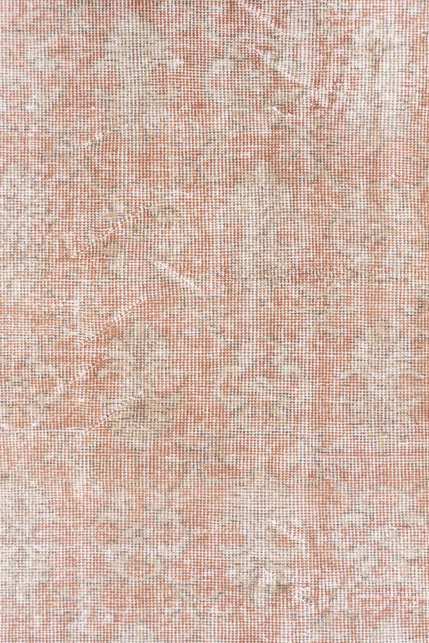2' x 9' one-of-a-kind handmade vintage Oushak runner rug. Color palette: blush, ivory, cream, rose, pink, red