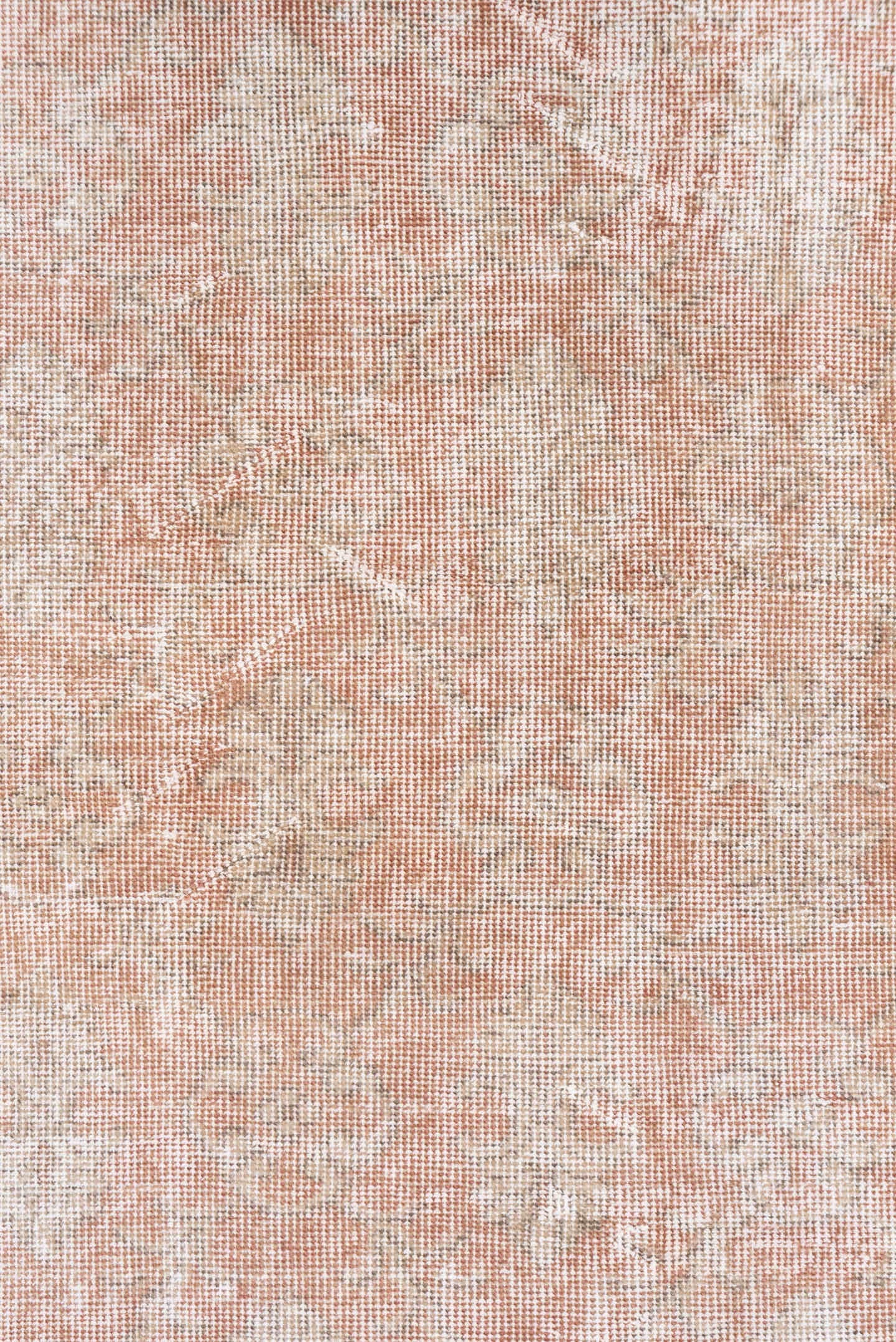 2' x 9' one-of-a-kind handmade vintage Oushak runner rug. Color palette: blush, ivory, cream, rose, pink, red