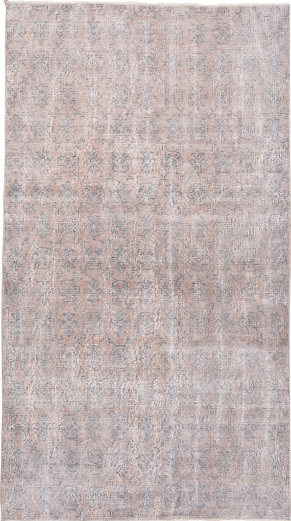 3' x 6' one-of-a-kind handmade vintage Overdyed small size rug. Color palette: dark gray, gainsboro, gray, light gray