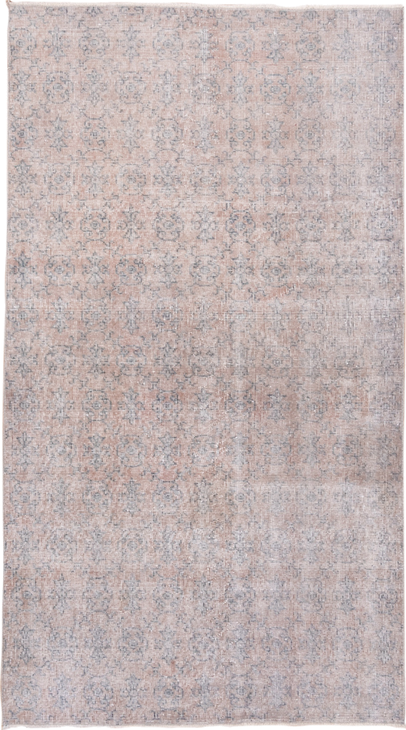 3' x 6' one-of-a-kind handmade vintage Overdyed small size rug. Color palette: dark gray, gainsboro, gray, light gray