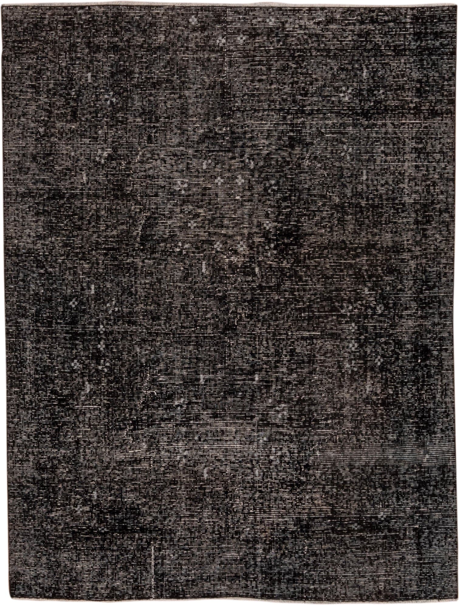 4' x 6' one-of-a-kind handmade vintage Overdyed small size rug. Color palette: charcoal, taupe, gray, ebony, black, beige