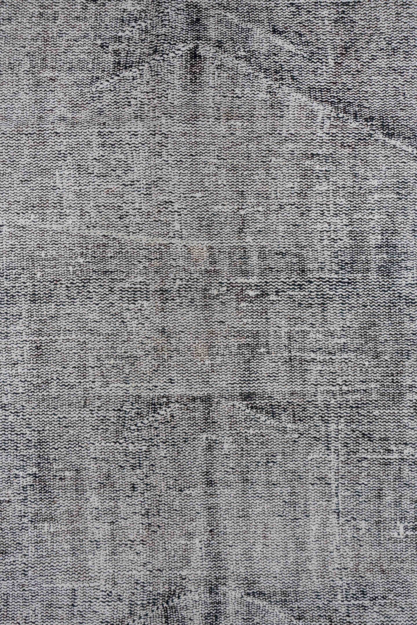 6' x 9' one-of-a-kind handmade vintage Overdyed medium size rug. Color palette: gray, charcoal, ivory, taupe, rose, black