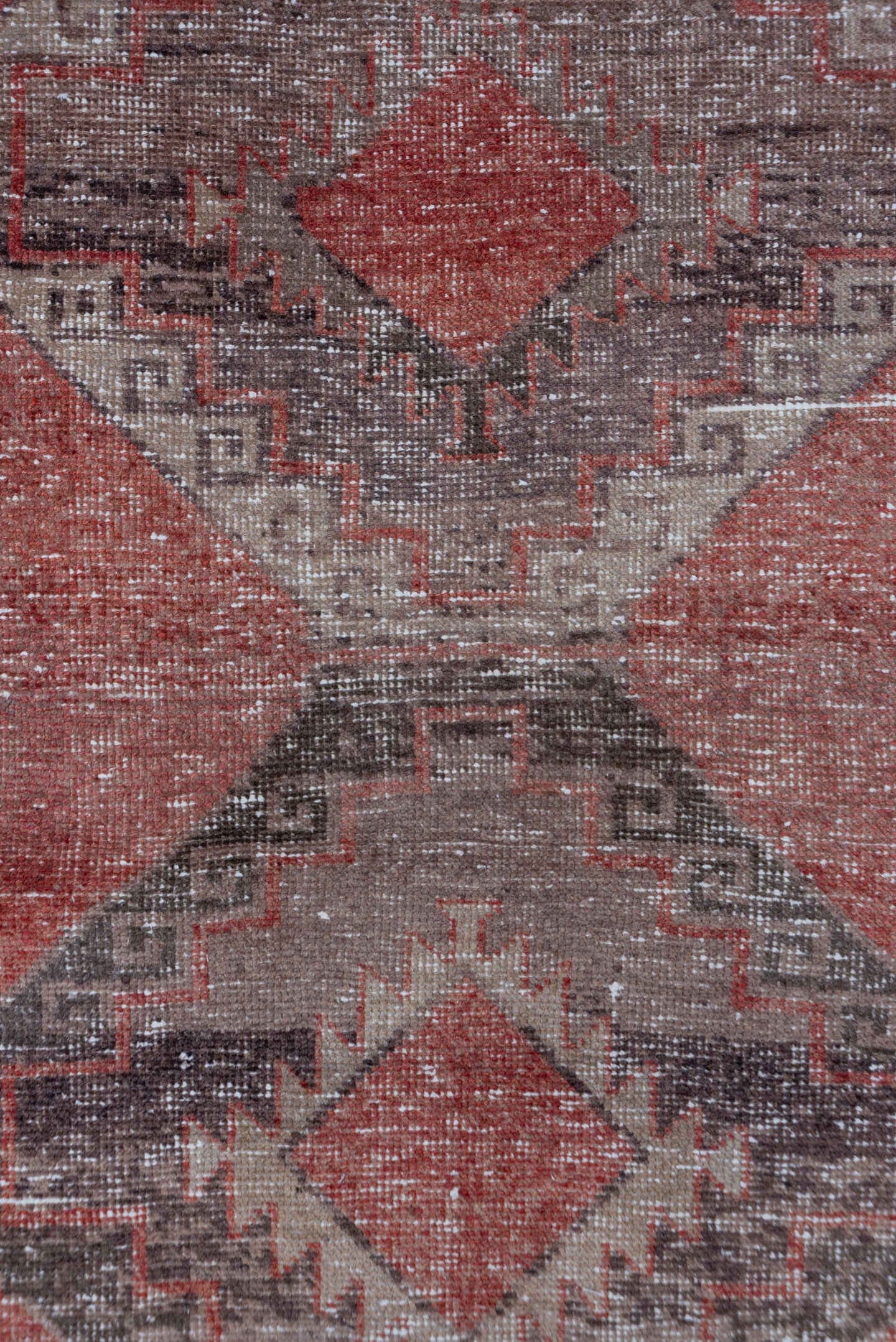 2' x 10' one-of-a-kind handmade vintage Oushak runner rug. Color palette: rose, taupe, charcoal, ivory, dusty pink, pink