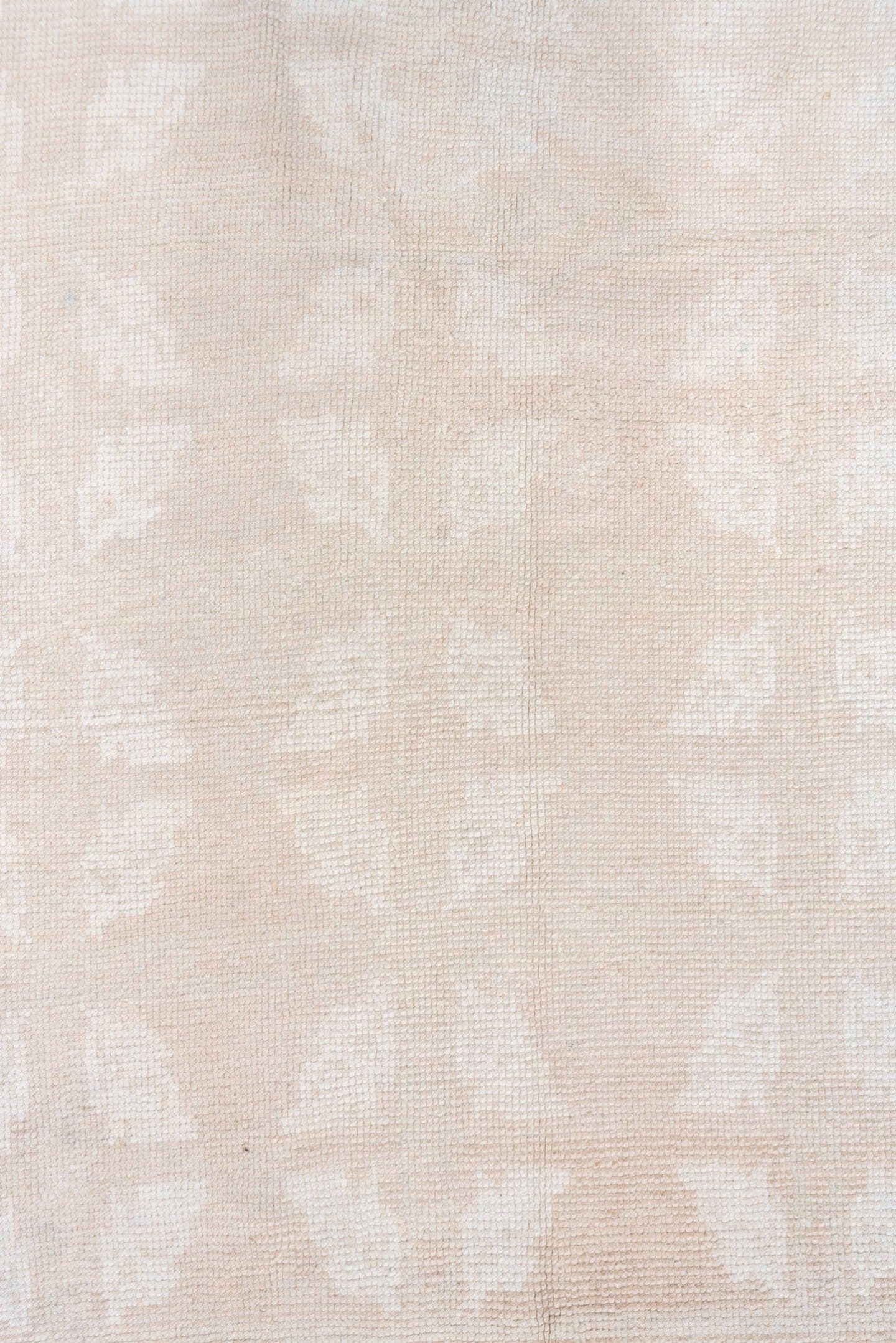 3' x 6' one-of-a-kind handmade vintage Oushak small size rug. Color palette: blush, ivory, cream, taupe, pink, beige, gray