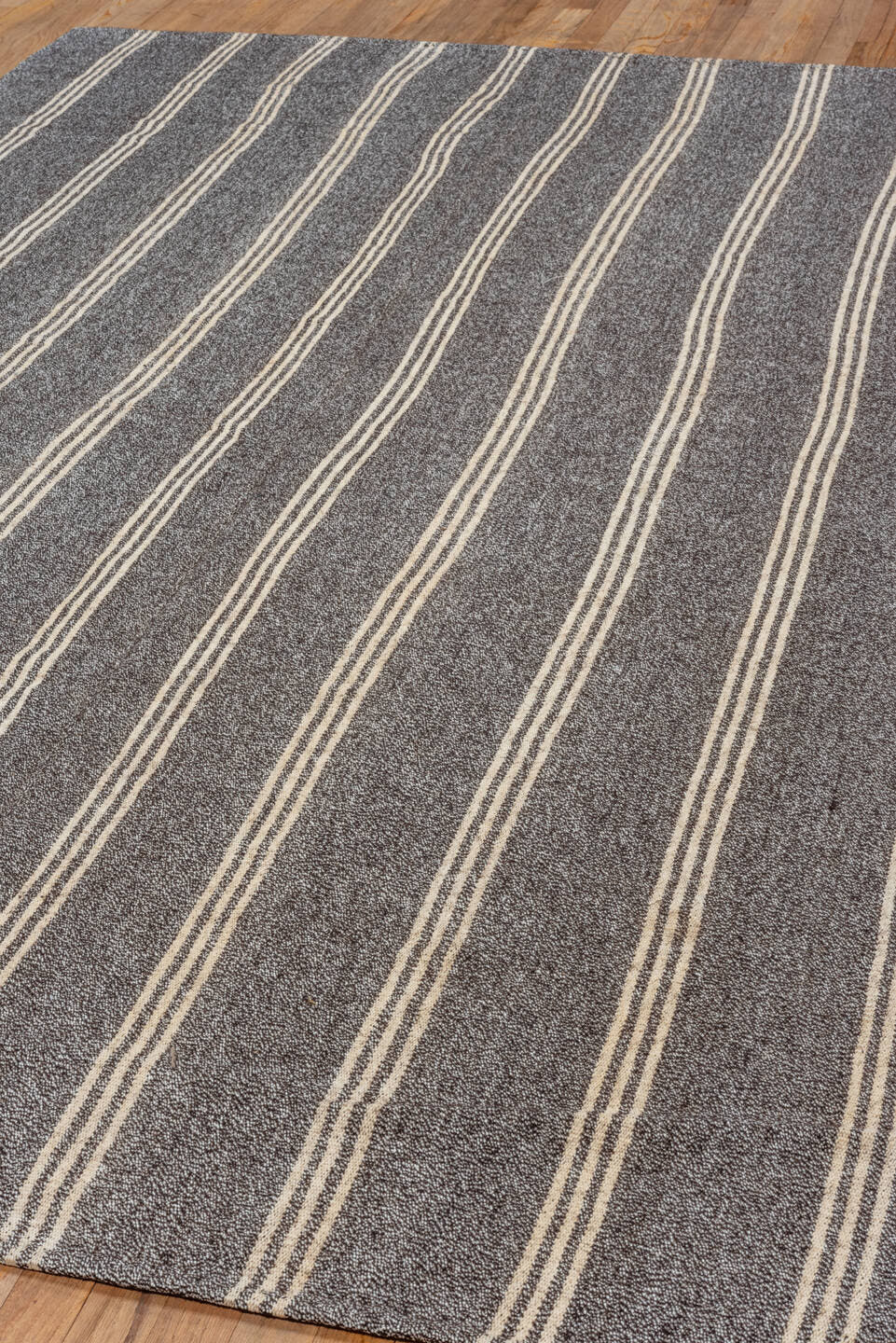 6' x 9' one-of-a-kind handmade antique Flatweave medium size rug. Color palette: charcoal, ivory, gray, black
