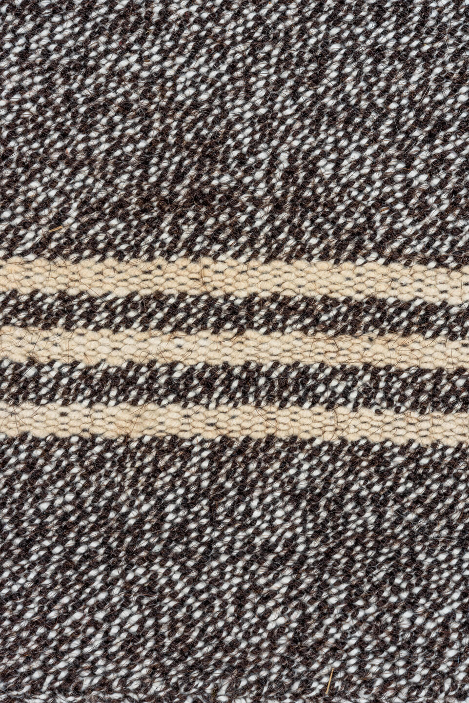 6' x 9' one-of-a-kind handmade antique Flatweave medium size rug. Color palette: charcoal, ivory, gray, black